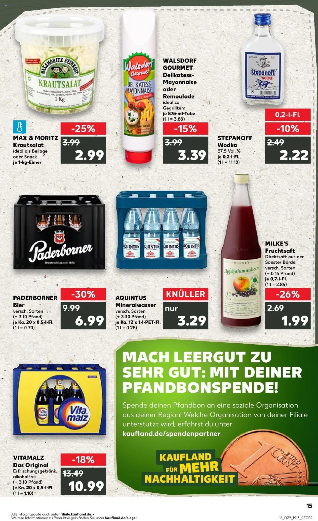 Kaufland prospekt Halver	 - gültig ab dem 21.07.2025 | Seite: 28 | Produkte: Bier, Mineralwasser, Fruchtsaft, Wodka