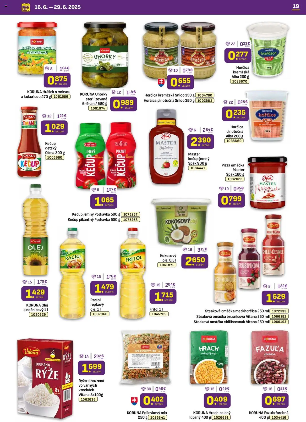 Libex leták │ platný od 16.06.2025 | Strana: 19 | Produkty: Fazuľa, Hrach, Omáčka, Steak
