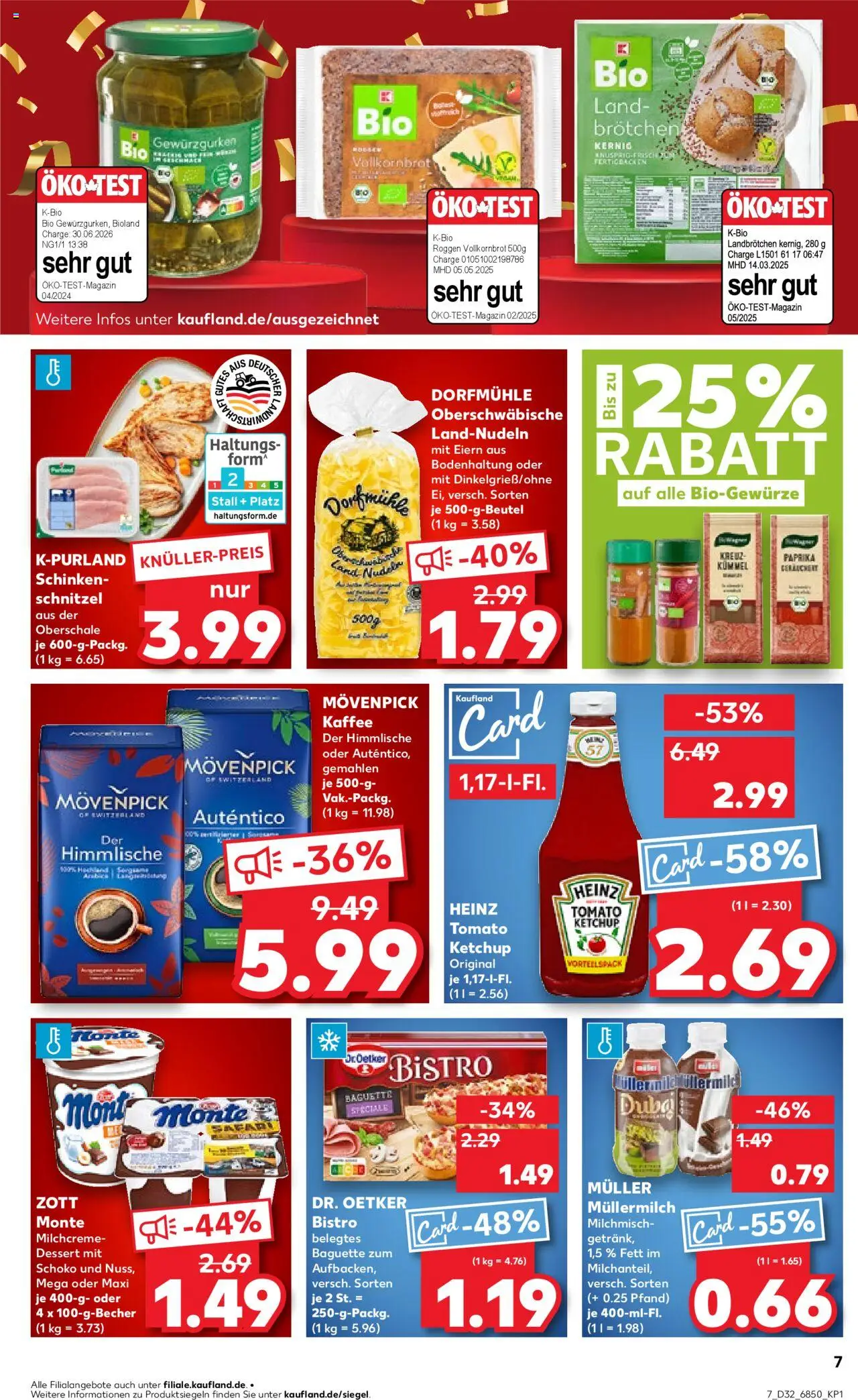 Kaufland prospekt Speyer	 - gültig ab dem 07.08.2025 | Seite: 7 | Produkte: Kaffee, Movenpick kaffee, Müllermilch, Schinken