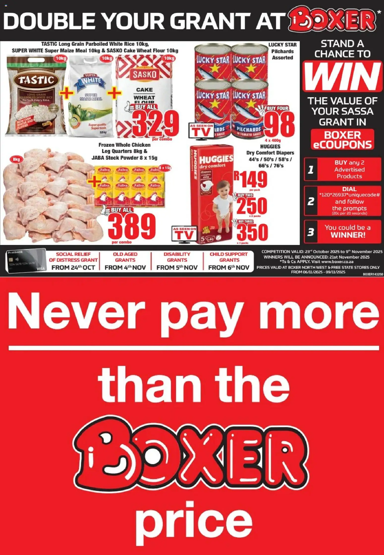 New Boxer catalogue – valid from 06.11.2025 | Page: 1 | Products: Cake, Powder, Water, Sauce