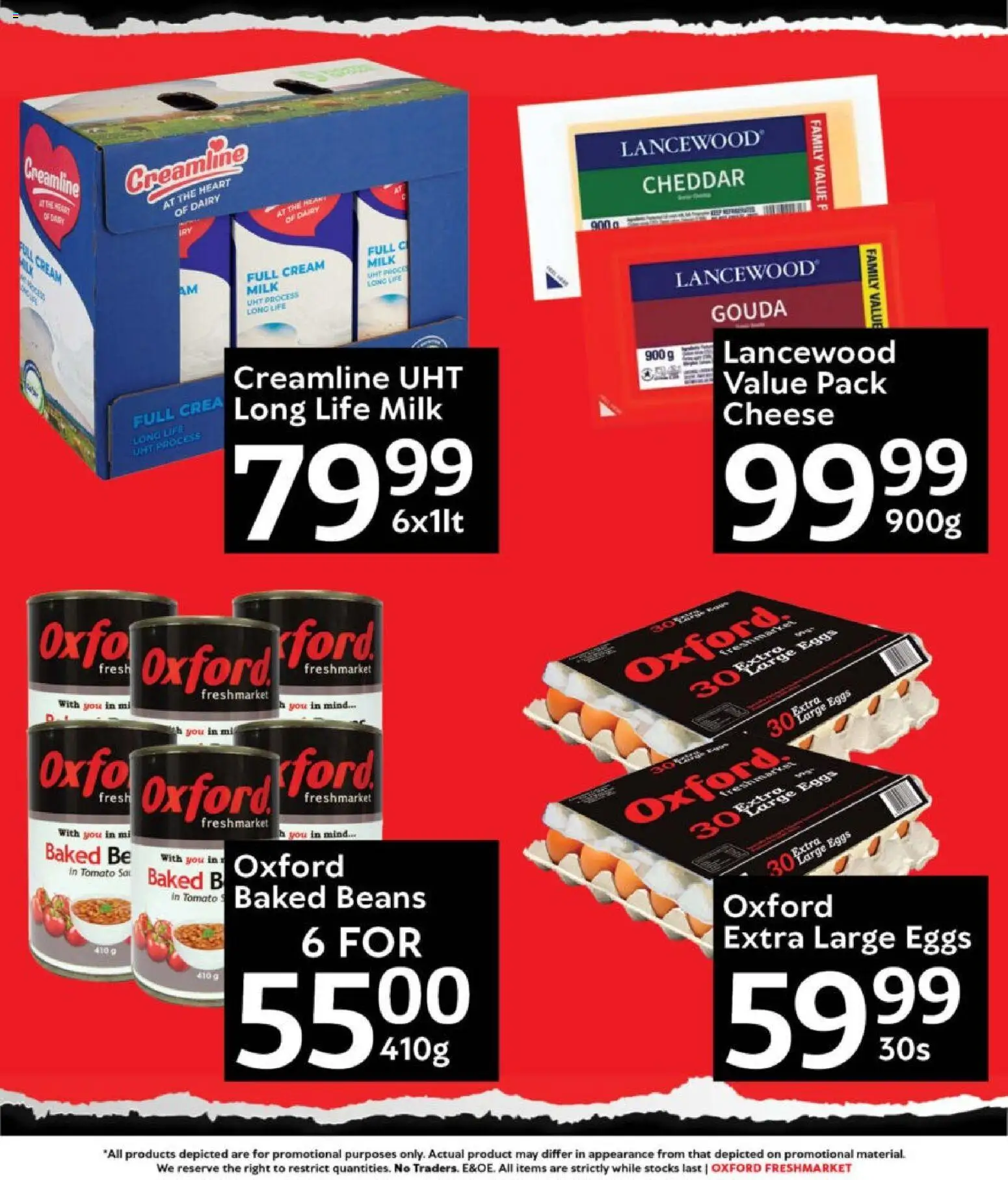 New Oxford Freshmarket catalogue – valid from 28.11.2025 | Page: 3 | Products: Beans, Milk, Eggs, Cream