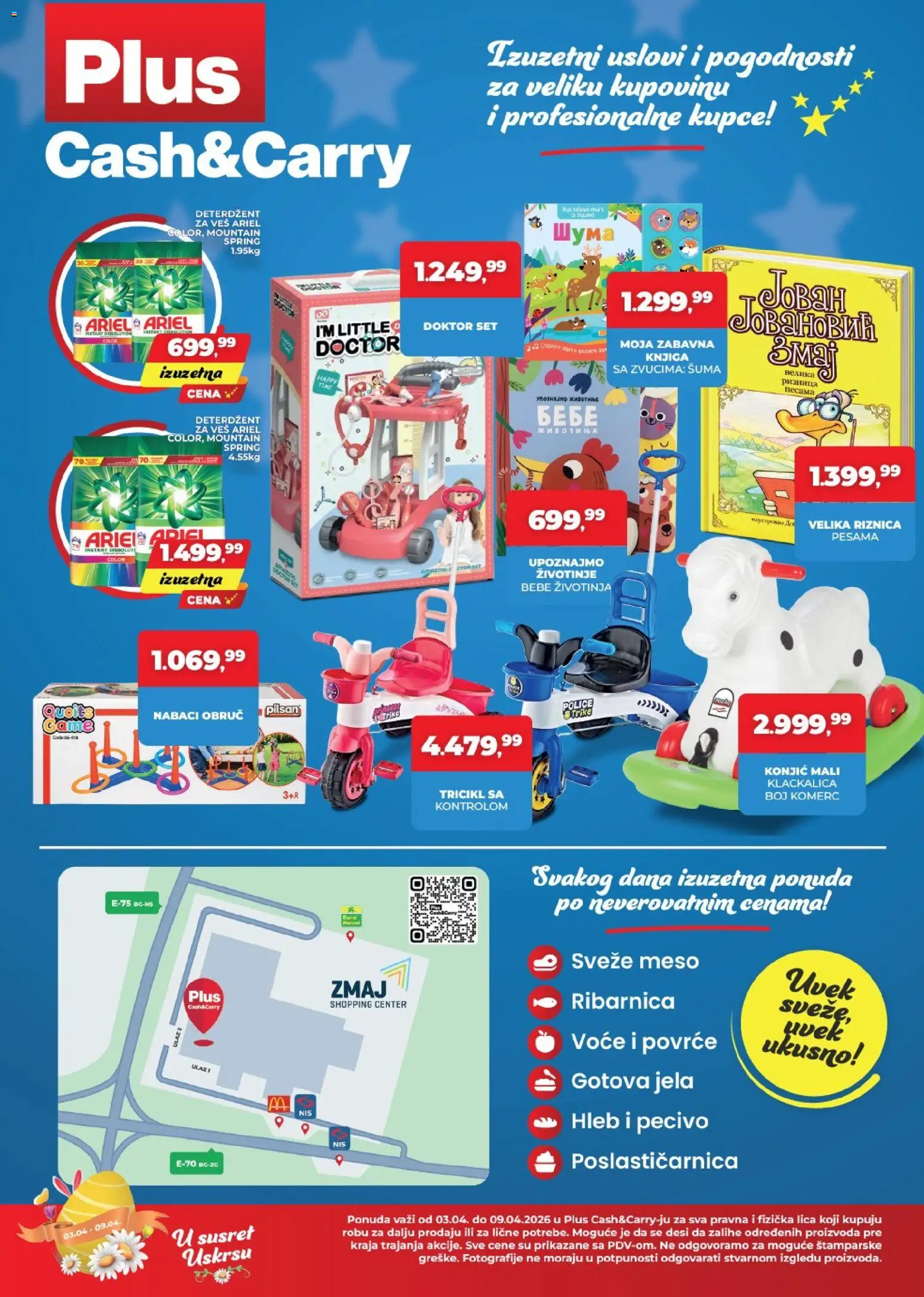 Plus Cash & Carry katalog - važi od 03.04.2026 | Strana: 4 | Proizvode: Deterdžent, Ariel, Hleb, Pecivo