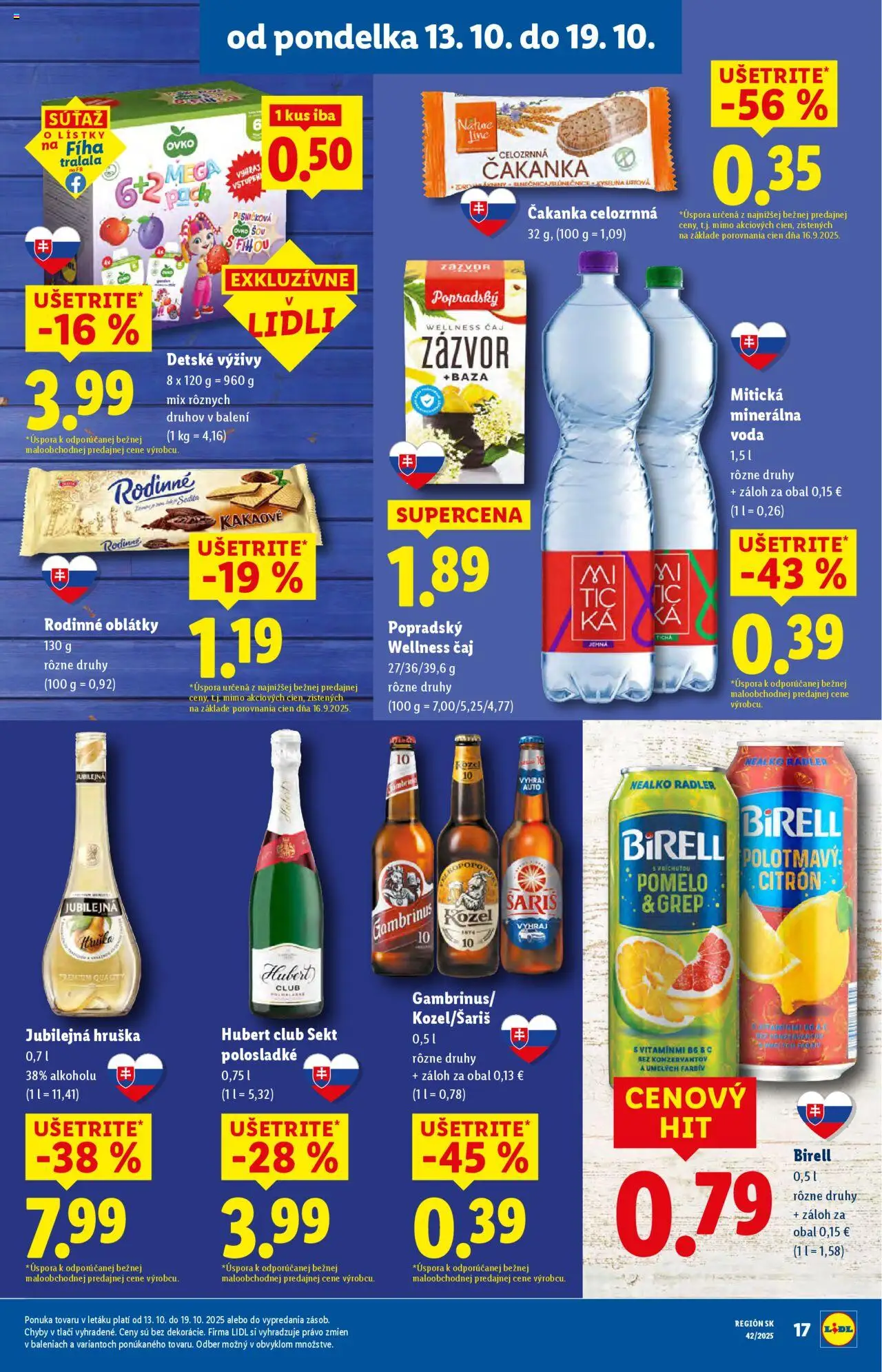 Nové Lidl akcie – leták je platný od 16.10.2025 | Strana: 61 | Produkty: Voda, Minerálna voda, Mitická, Pomelo