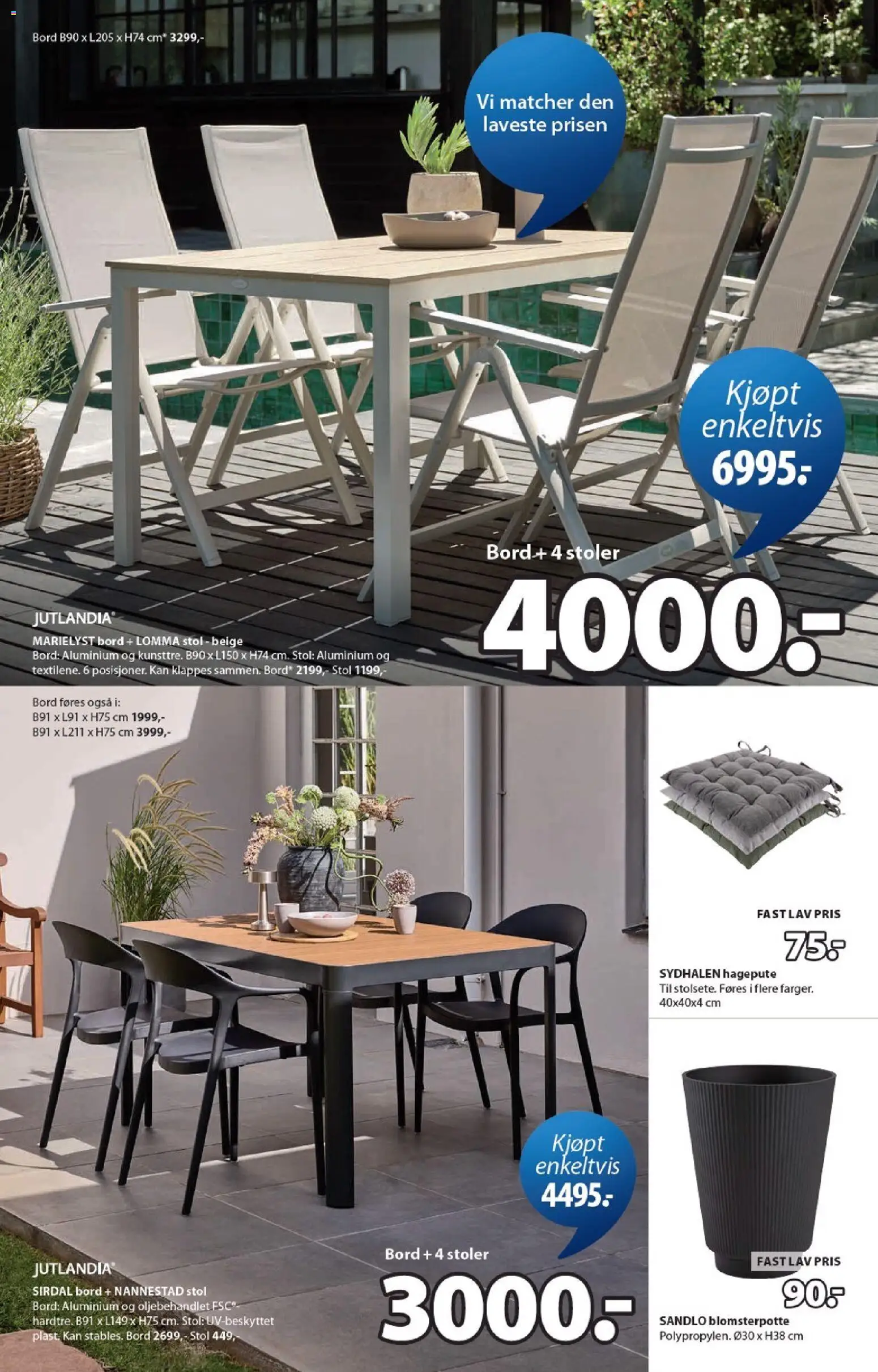 {H1} | Side: 5 | Produkter: Bord, Stol, Blomsterpotte