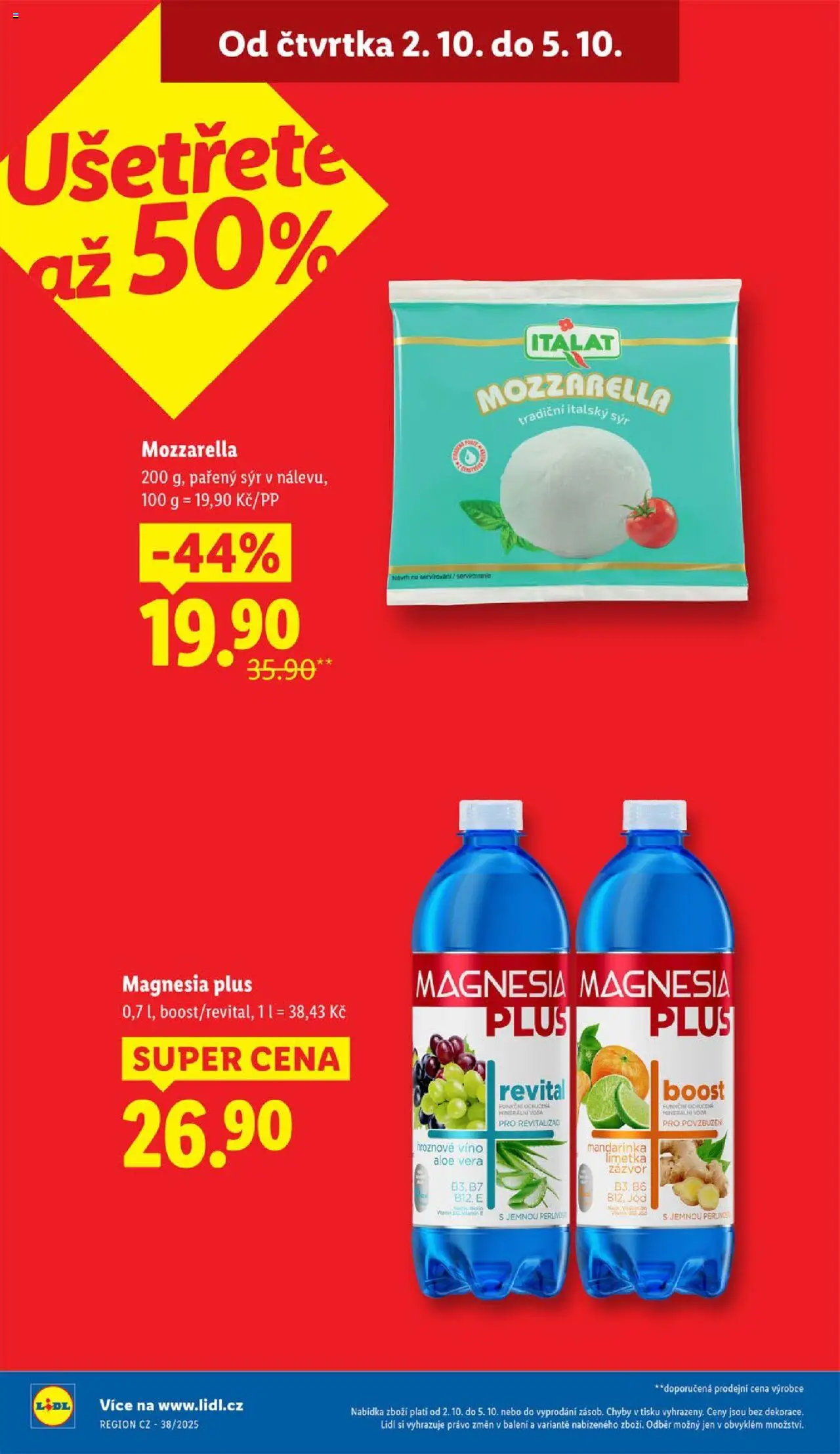 Lidl leták od 02.10.2025 | Strana: 4 | Produkty: Sýr, Víno, Zázvor, Minerální voda