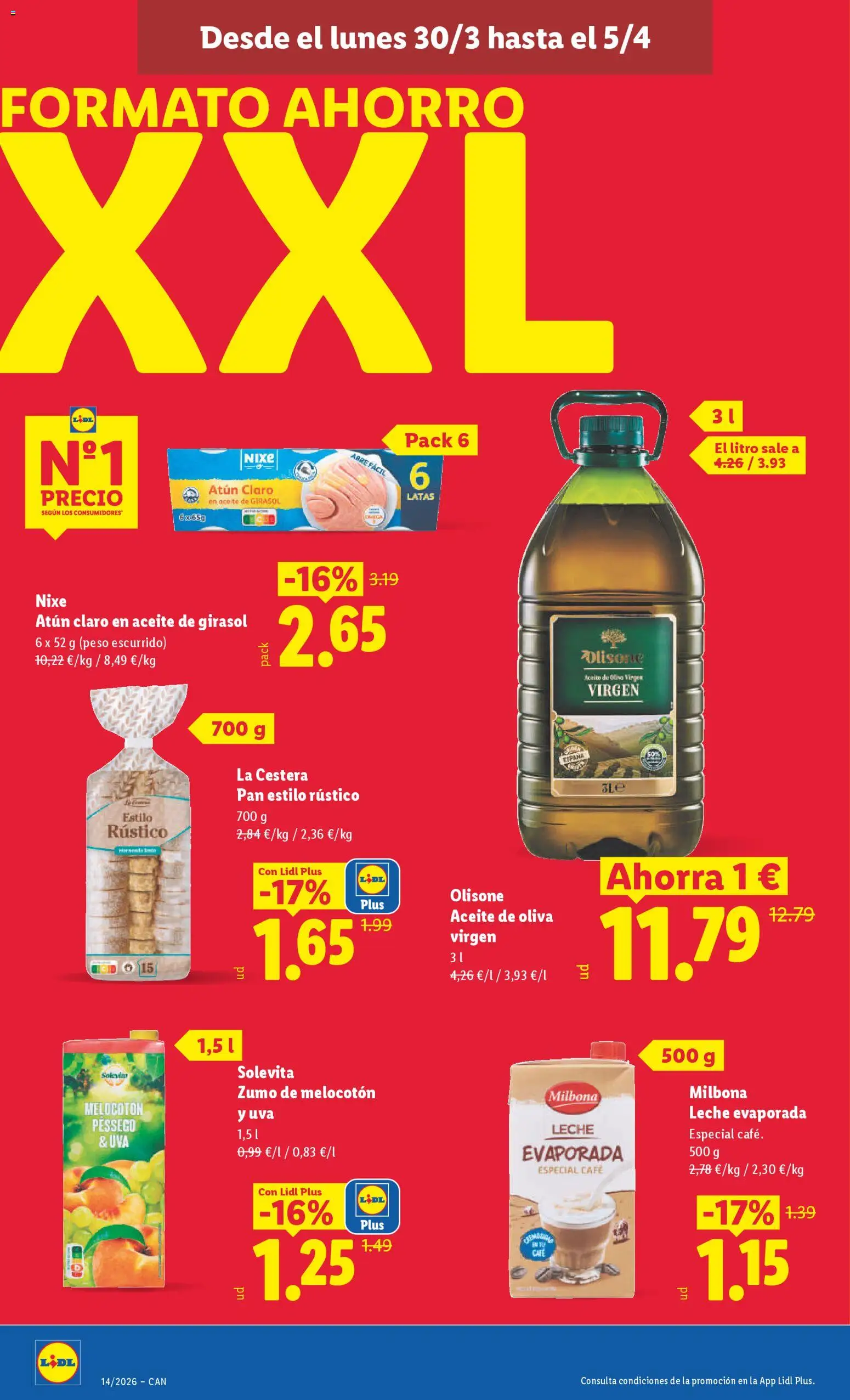 Lidl folleto │ válido desde el 30.03.2026 | Página: 20 | Productos: Pan, Ροζ πιπέρι, Aceite de girasol, Atún claro