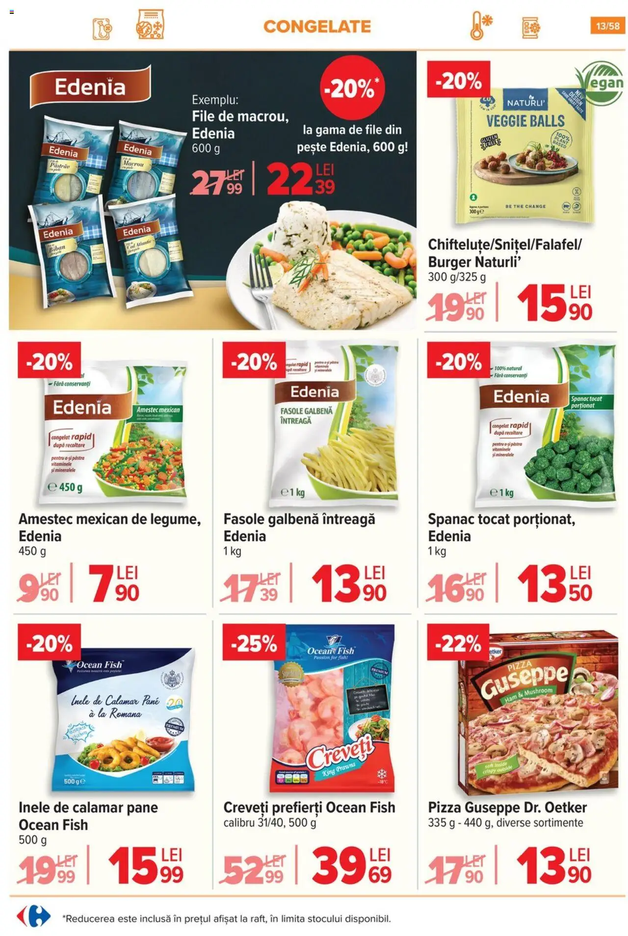 Catalog Carrefour – valabil de la 06.08.2025 | Pagină: 14 | Produse: Pizza, Pește, Burger