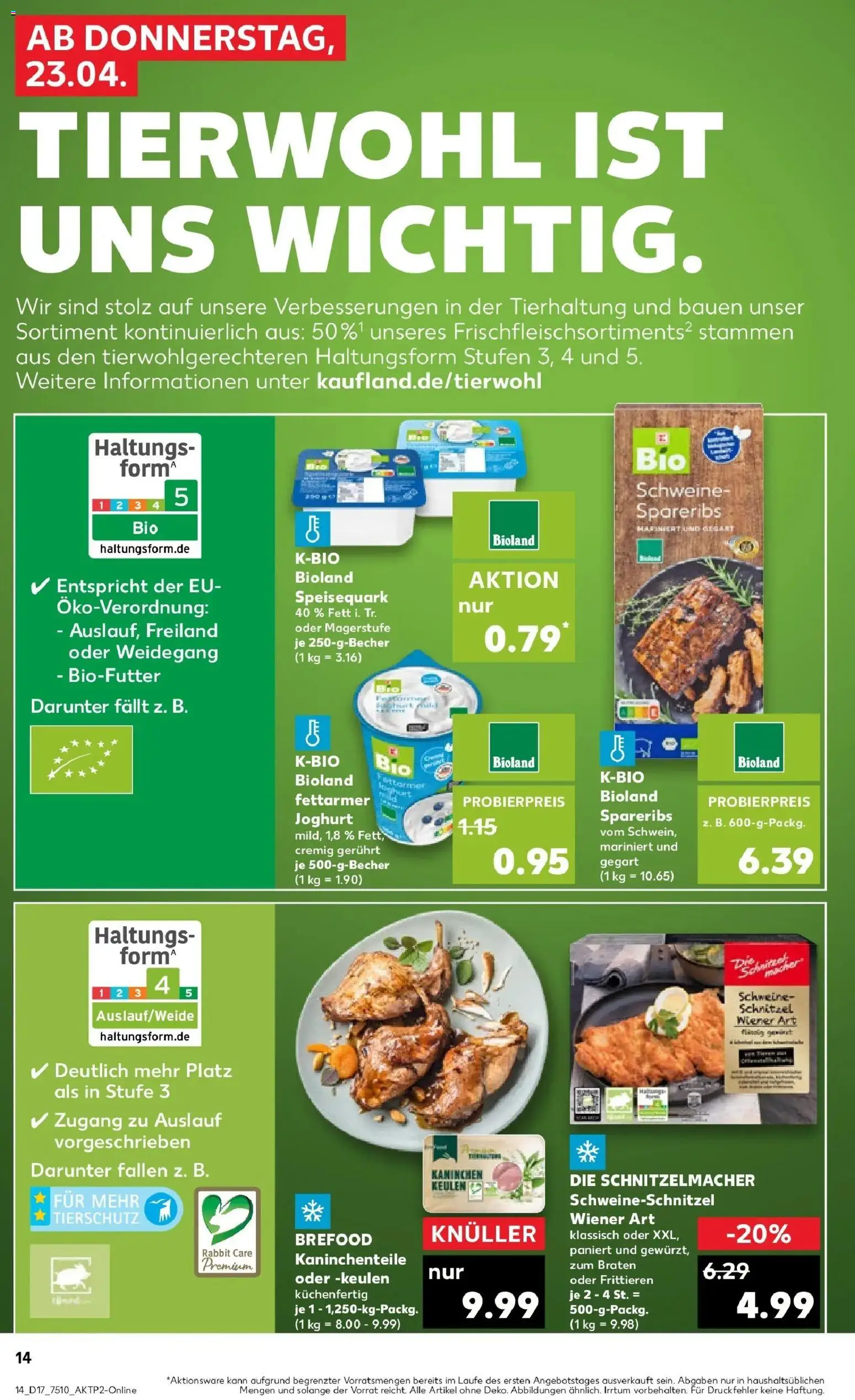 Kaufland Prospekt Rheda-Wiedenbrück	 – gültig ab 23.04.2026 | Seite: 14 | Produkte: Joghurt, Schnitzel, Speisequark