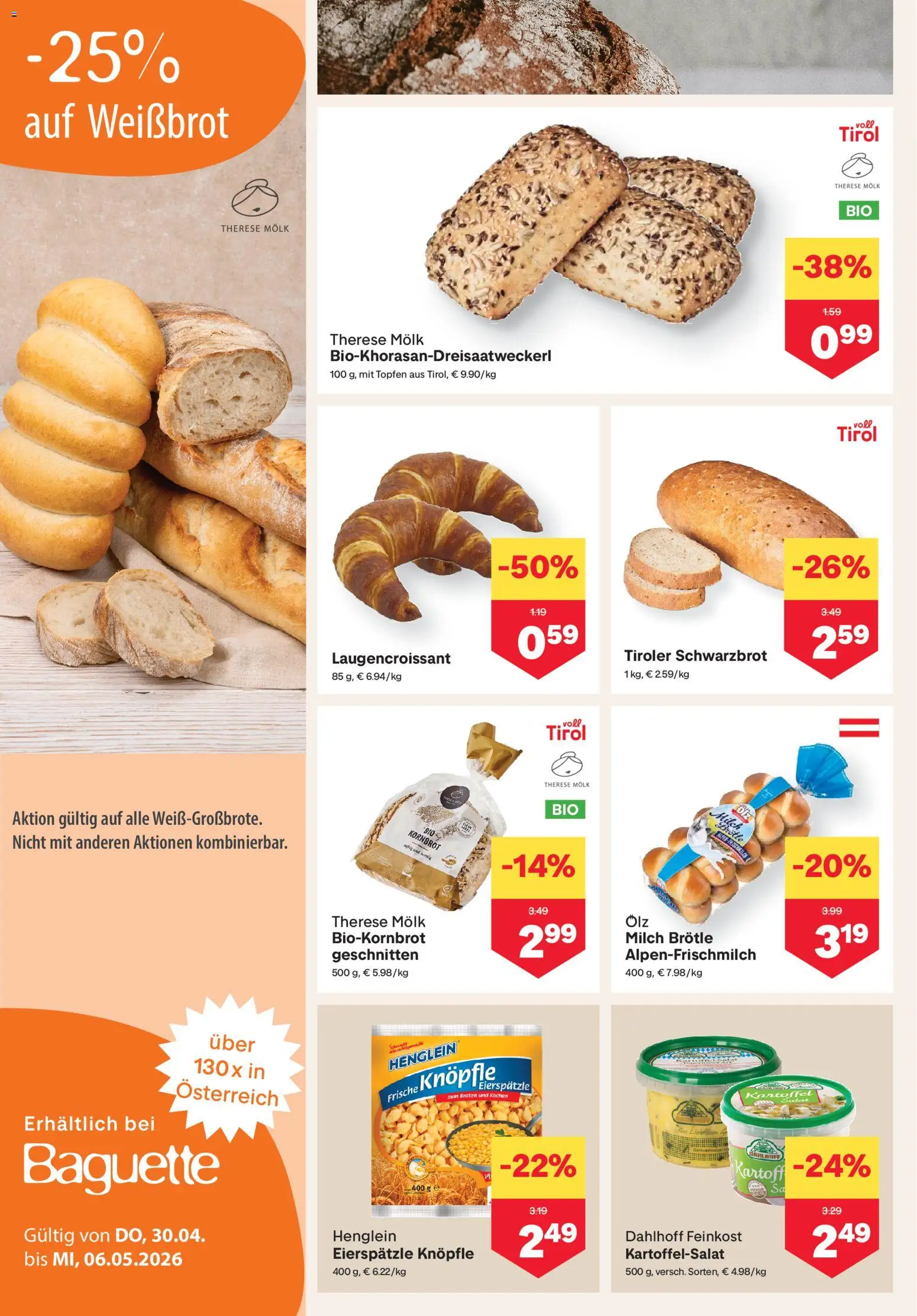 MPREIS Flugblatt gültig ab 30.04.2026 | Seite: 4 | Produkte: Jääkaappipakastin, Milch