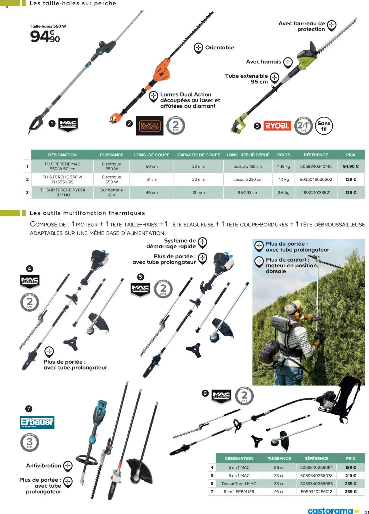  | Page: 21 | Produits: Base, Poids, Débroussailleuse, Batterie