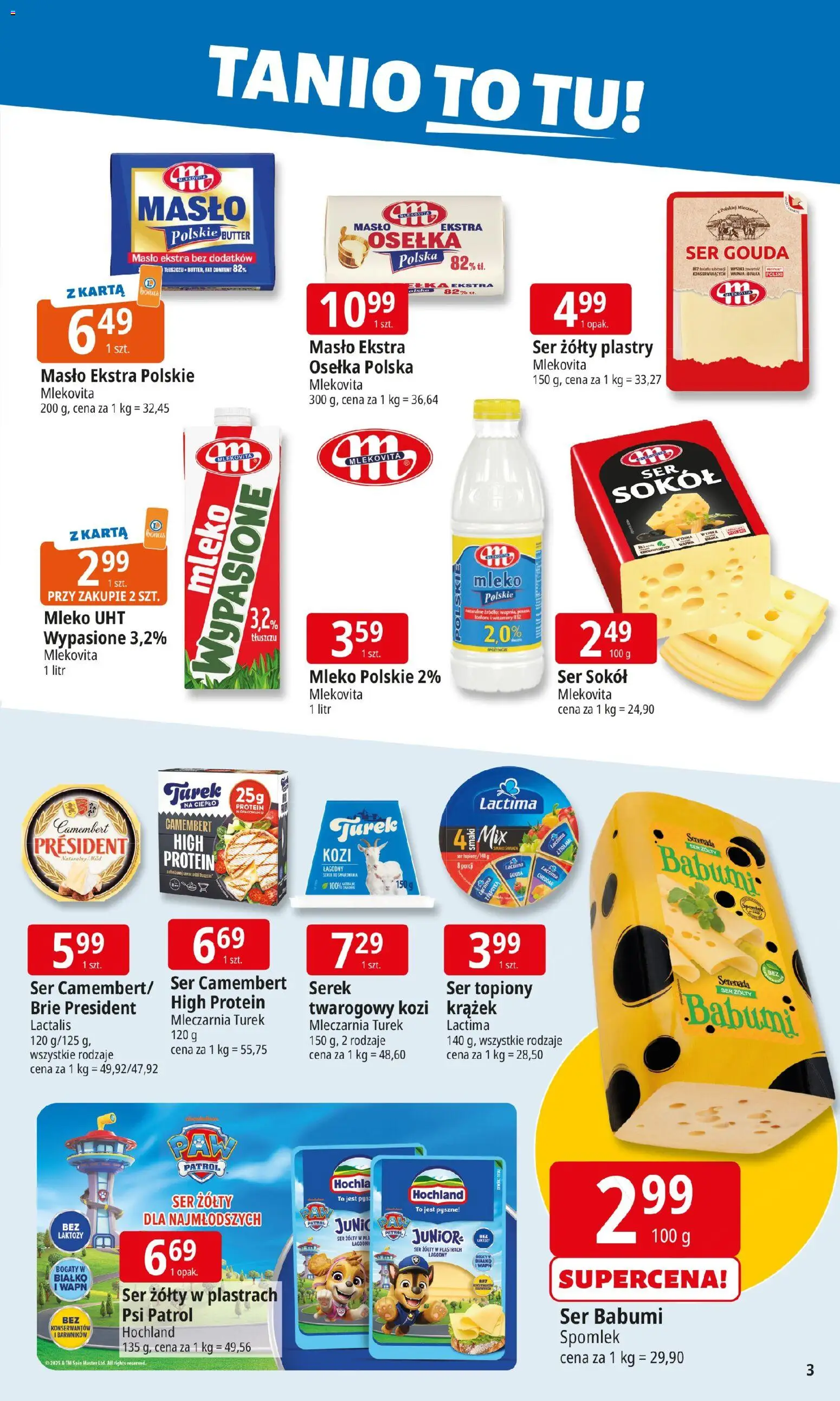 E.Leclerc Gazetka - Warszawa Jerozolimskie od 04.11.2025 | Strona: 3 | Produkty: Ser topiony, Serek, Mleko, Ser gouda