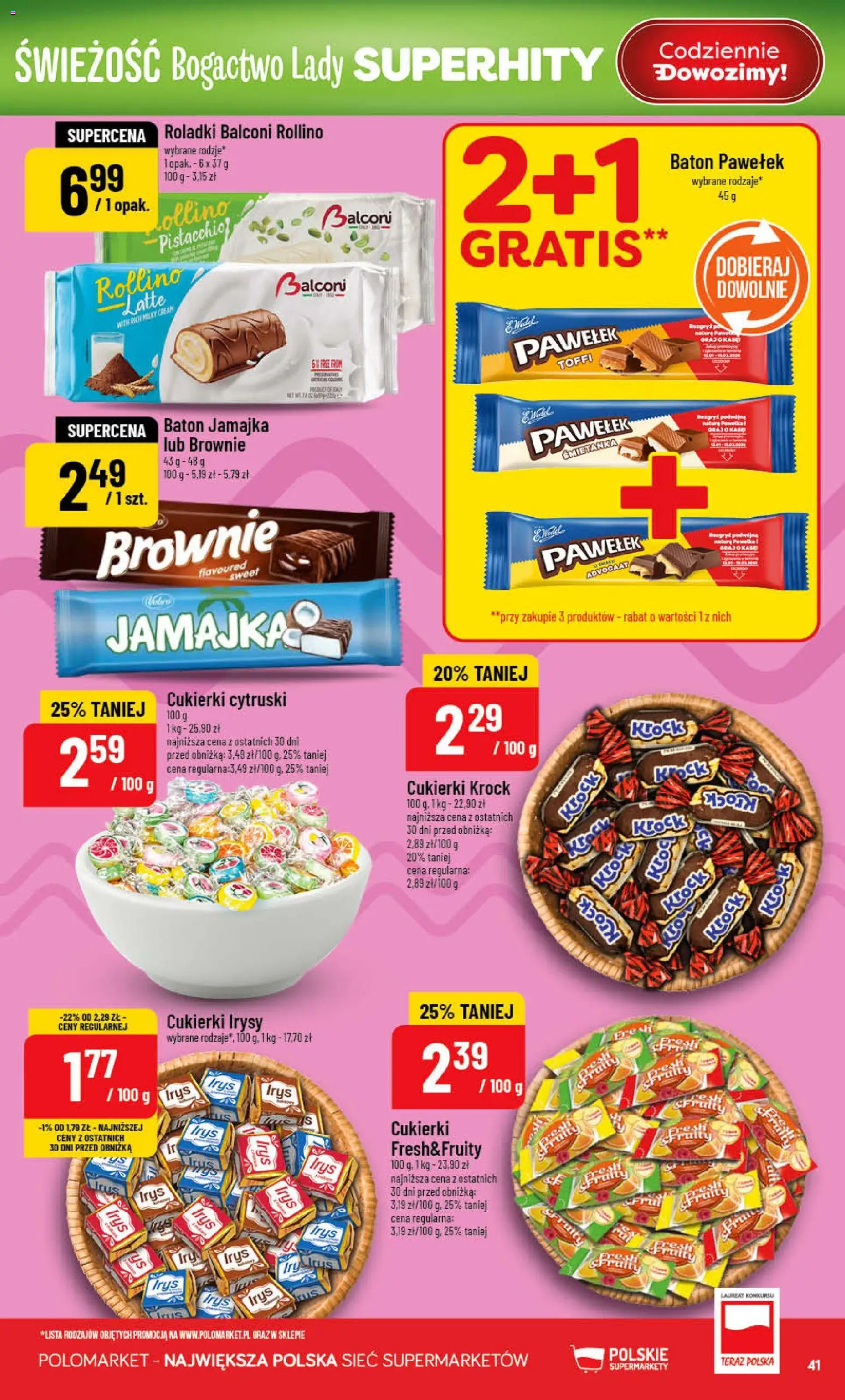 POLOmarket gazetka od 08.04.2026 | Strona: 41 | Produkty: Baton, Brownie, Cukierki