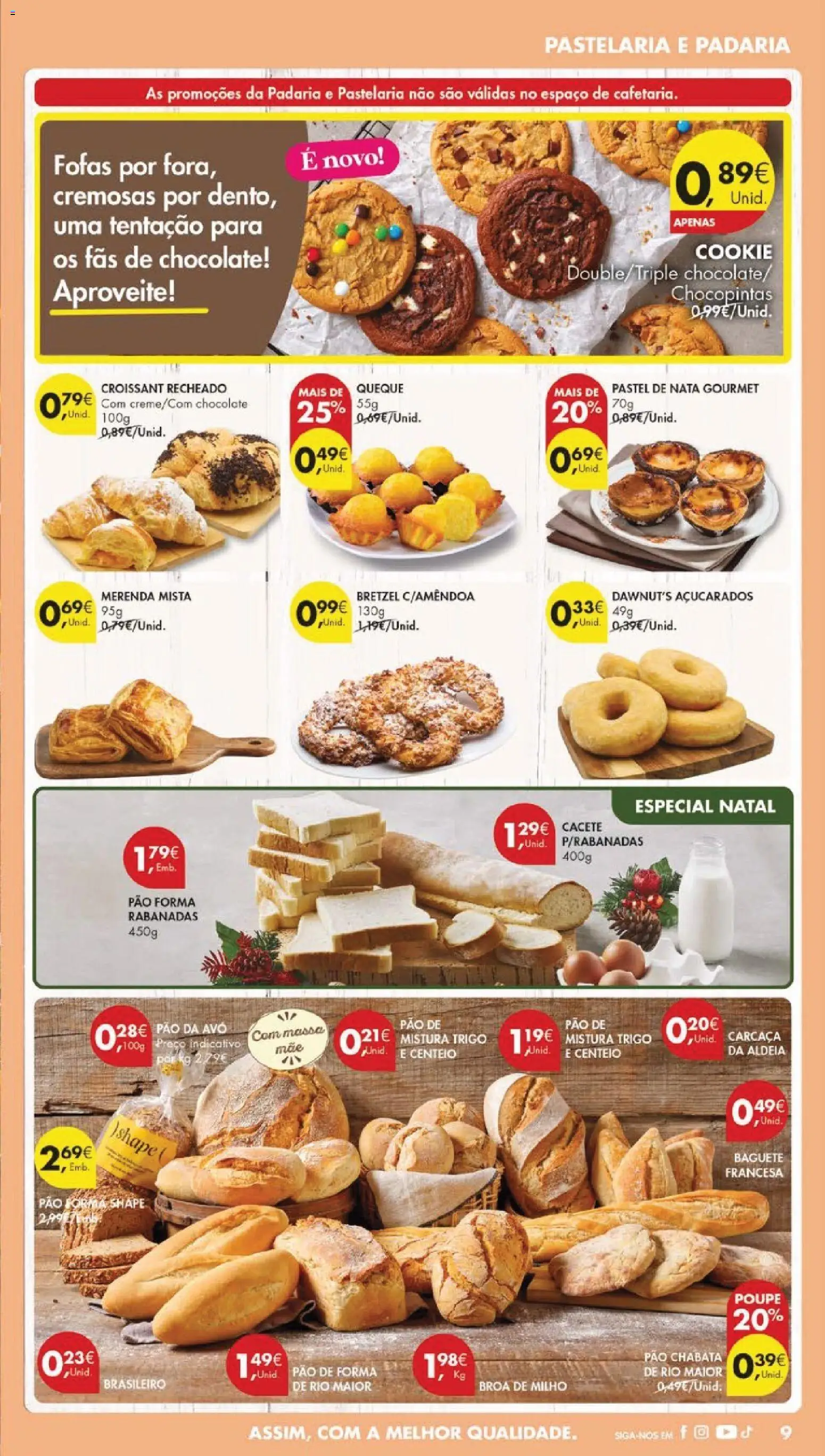 Pingo Doce Black Friday │ válido de 25.11.2025 | Página: 9 | Produtos: Pão de forma, Chocolate, Nata, Massa
