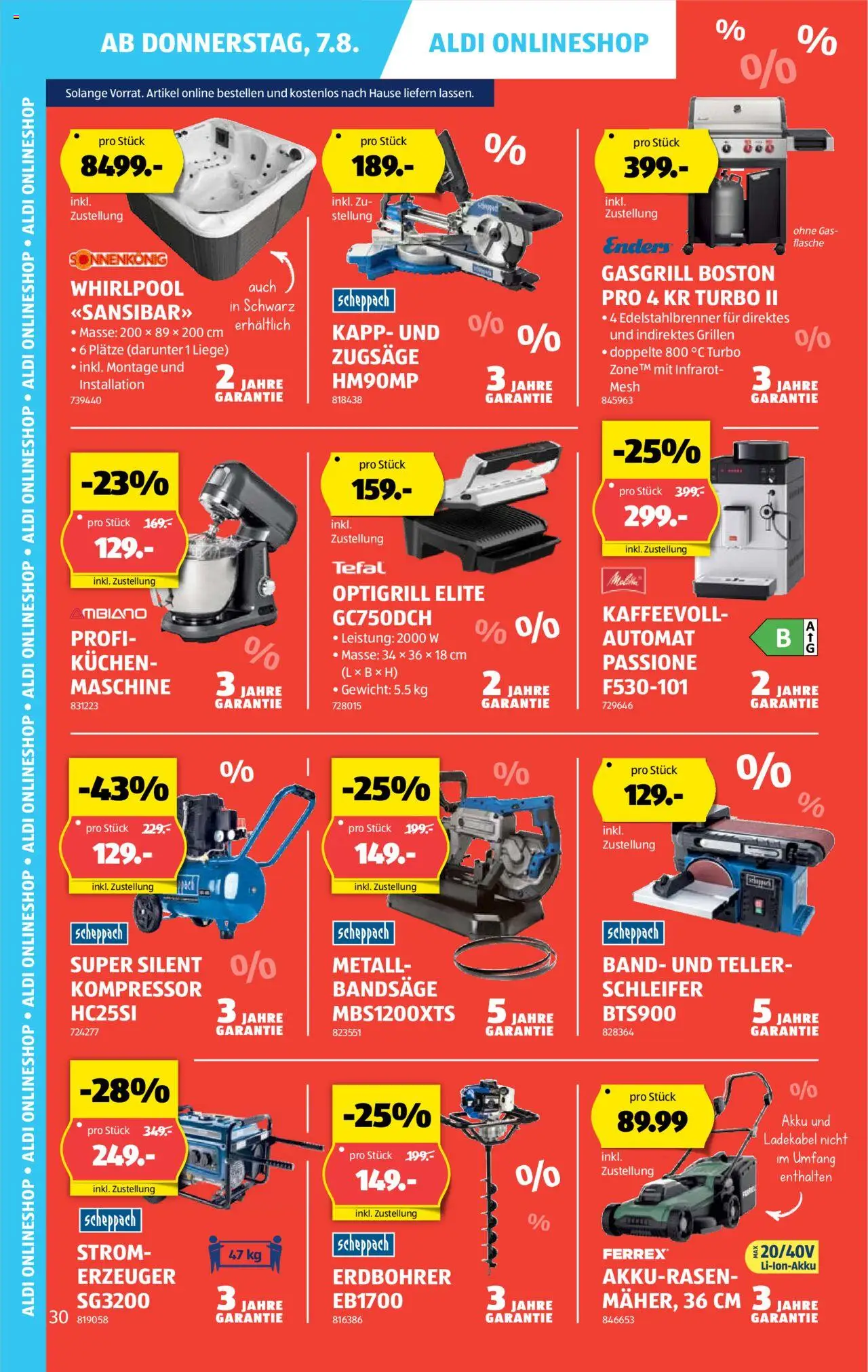 Aldi Aktionen ab 07.08.2025 | Seite: 30 | Produkte: Liege, Ladekabel, Gewicht, Schleifer