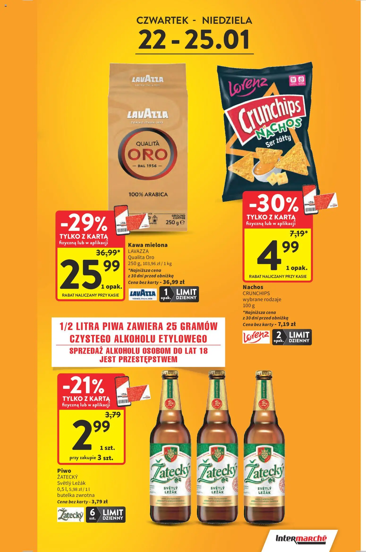 Intermarche Gazetka od 22.01.2026 | Strona: 5 | Produkty: Karta, Nachos, Lavazza, Leżak