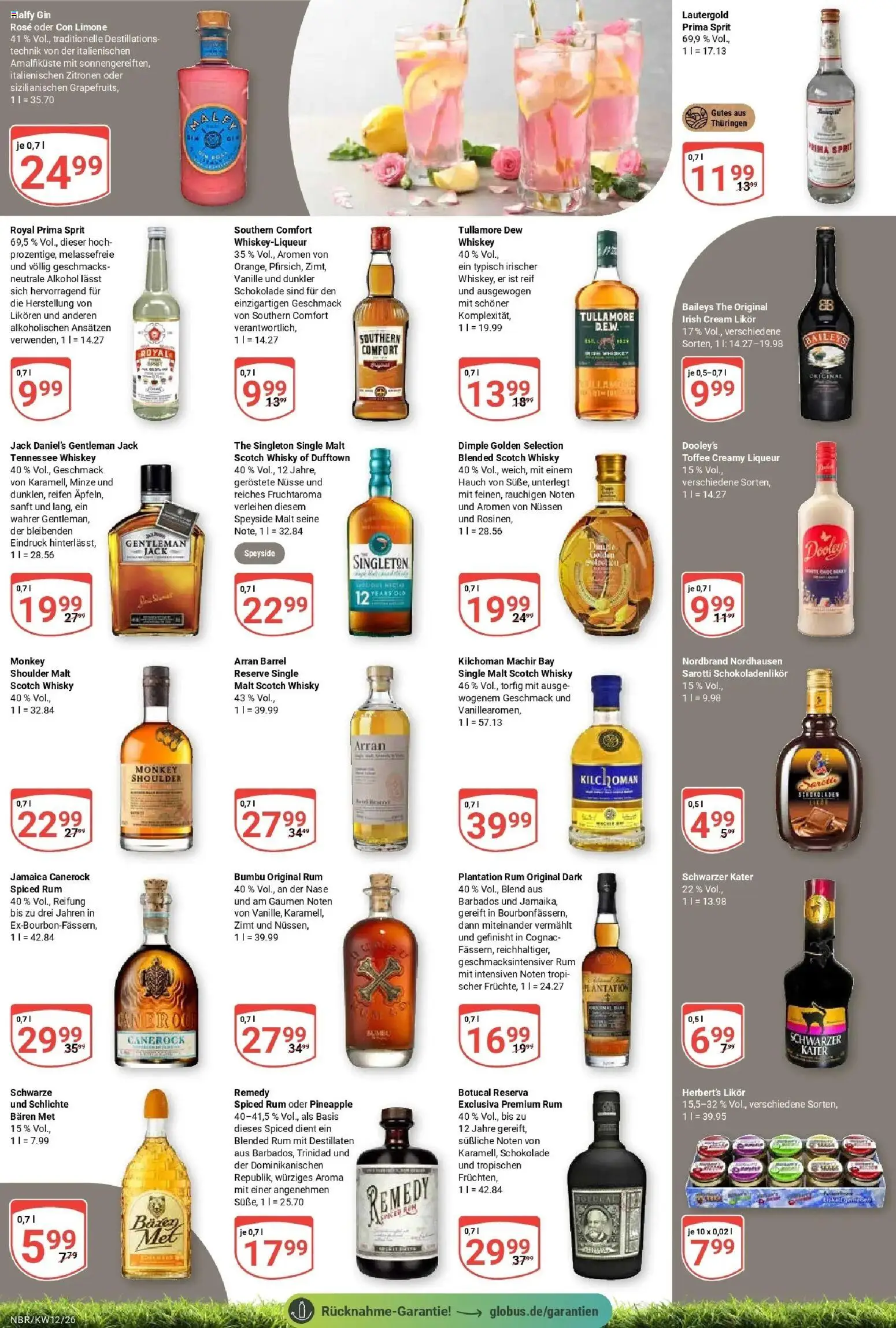 Globus prospekt Neubrandenburg	 – gültig ab 15.03.2026 | Seite: 19 | Produkte: Schokolade, Likör, Jack Daniel's, Gin