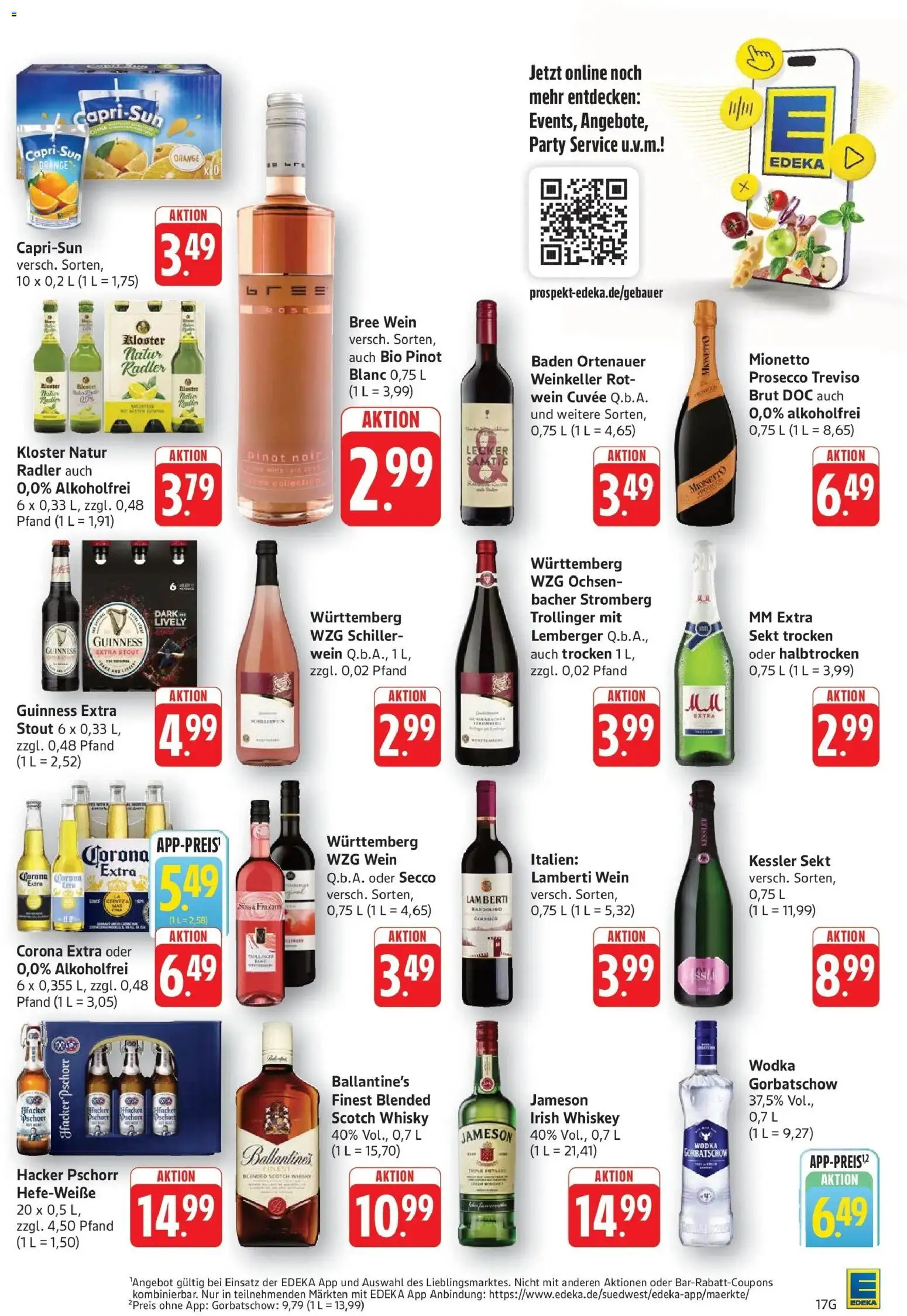 Edeka prospekt Göppingen	 – gültig ab 02.03.2026 | Seite: 17 | Produkte: Capri sun, Sekt, Wodka gorbatschow, Wein
