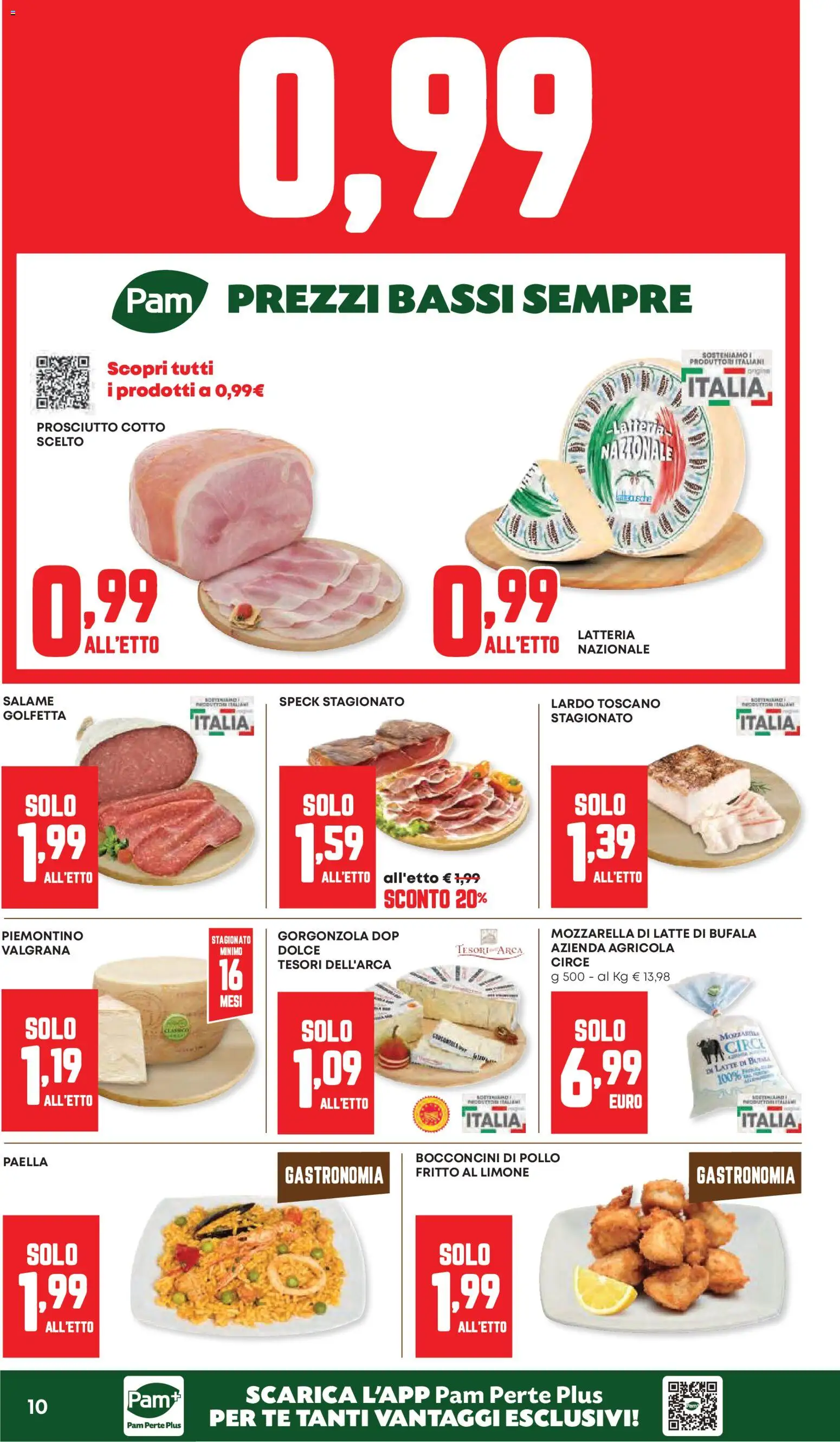 Volantino Panorama del 23.04.2026 | Pagina: 10 | Prodotti: Salame, Mozzarella, Prosciutto, Paella