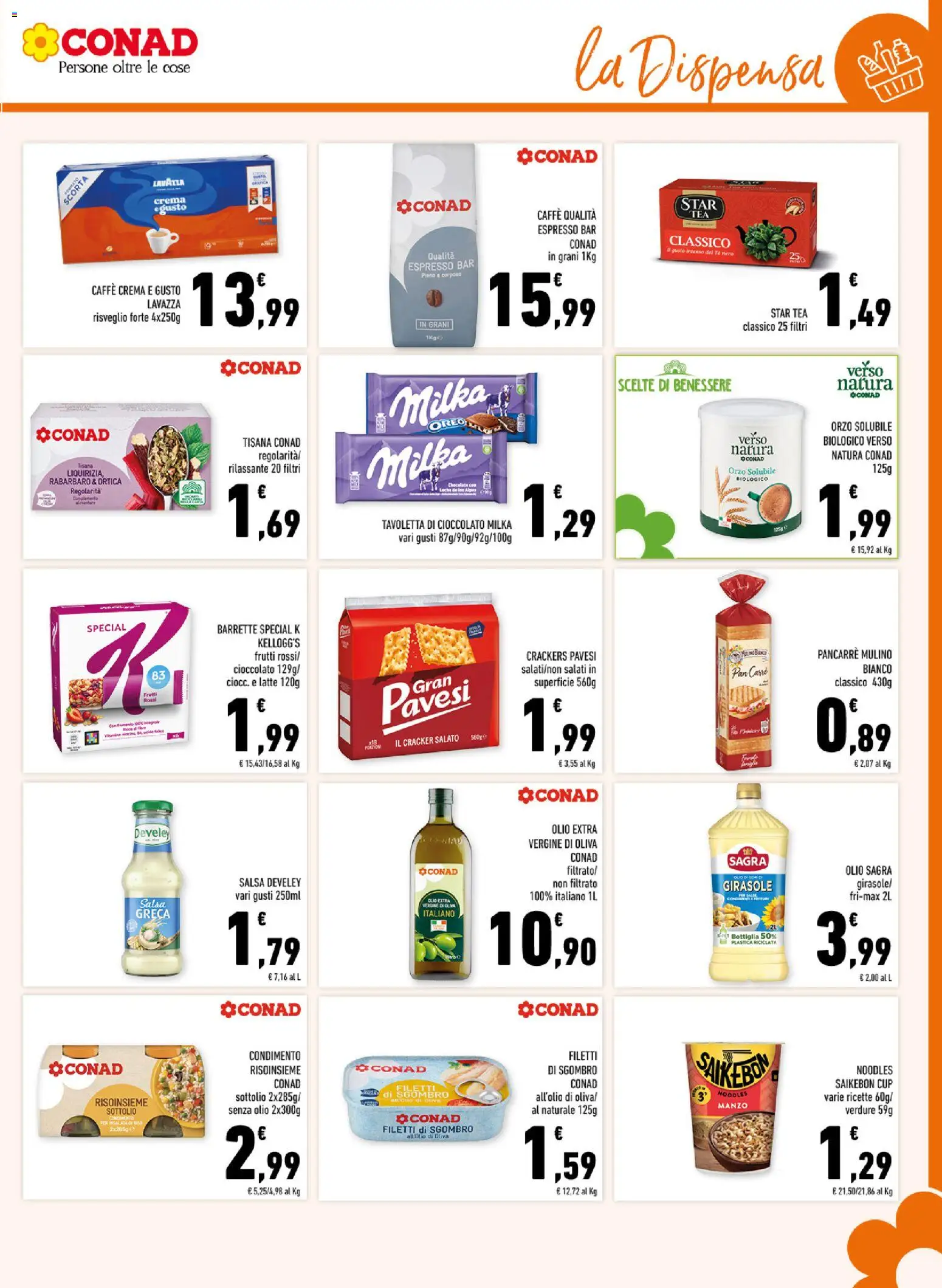Volantino Conad del 08.04.2026 | Pagina: 11 | Prodotti: Latte, Olive, Olio extra vergine, Lavazza