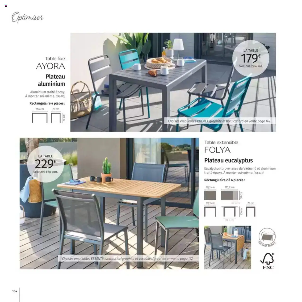  | Page: 134 | Produits: Plateau, Table extensible, Table