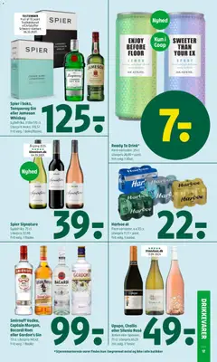 Smirnoff Vodka, Captain Morgan, Bacardi Rom eller Gordon's Gin, 70 cl. Literpris 141,43. Frit valg. 1 flaske. gyldig fra 26.03.2026 | Side: 19
