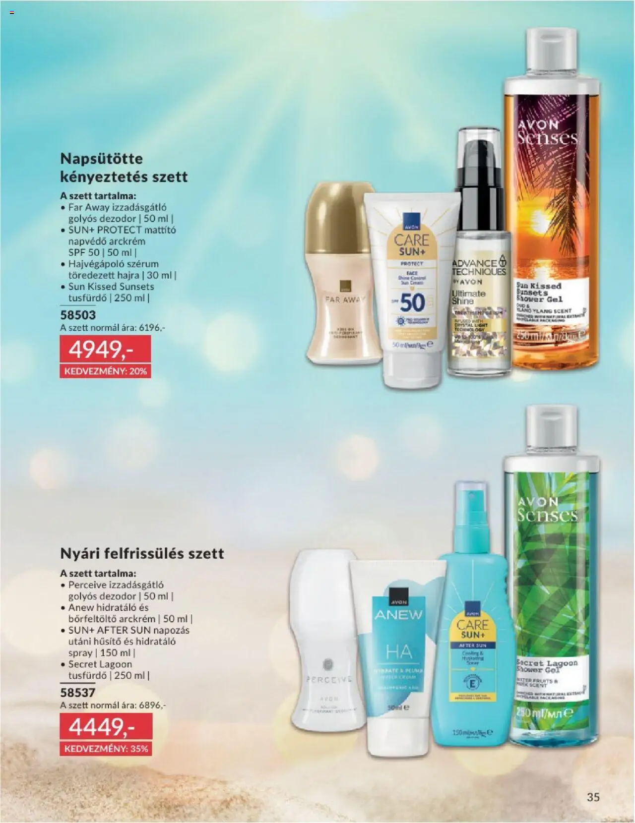 Avon akciós ujság - amely érvényes a következő dátumtól: 01.06.2025 | Oldal: 35 | Termékek: Arckrém, Roll-on, Tusfürdő, Izzadásgátló