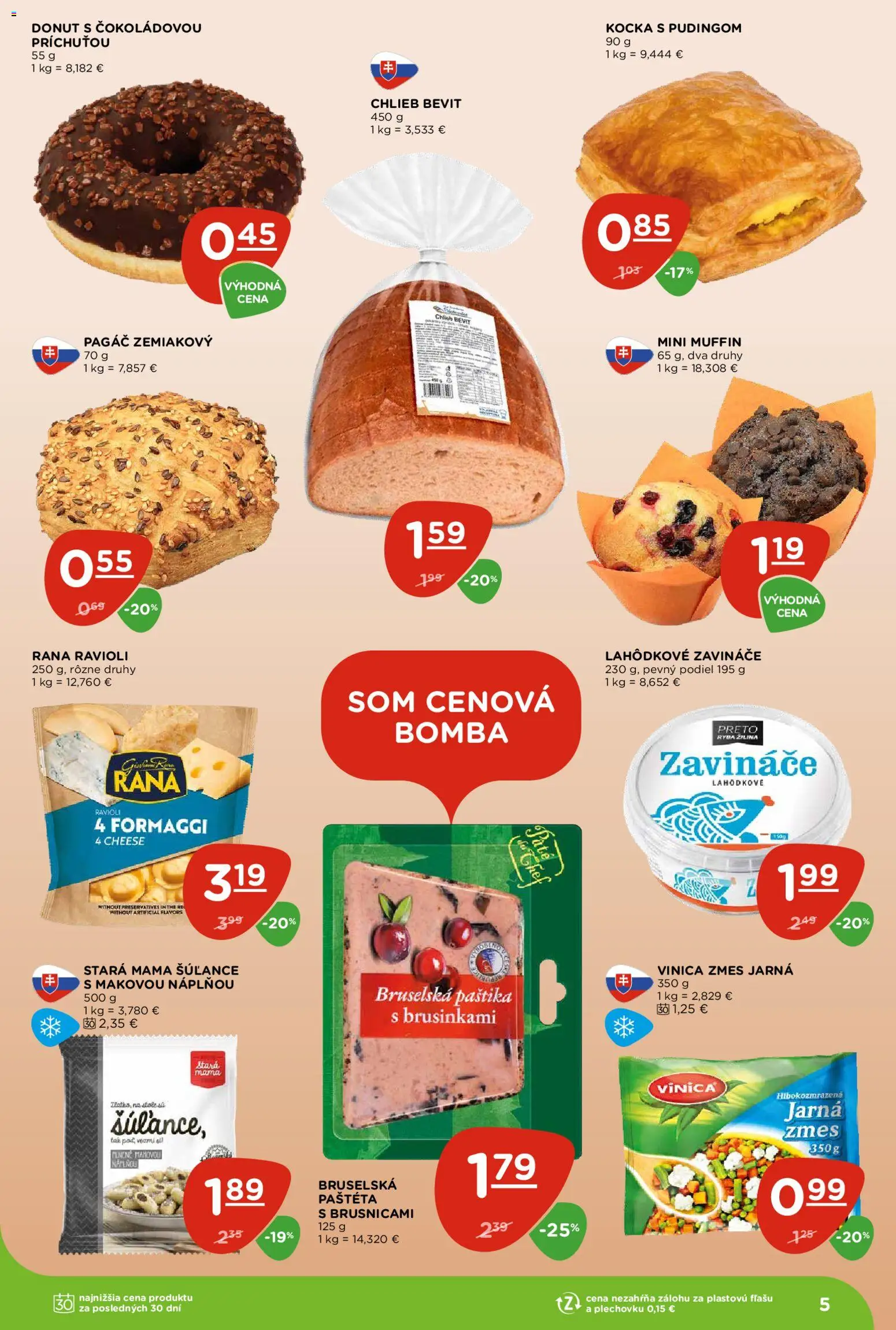 Nové Terno akcie – leták je platný od 12.03.2026 | Strana: 5 | Produkty: Chlieb, Donut, Ryba