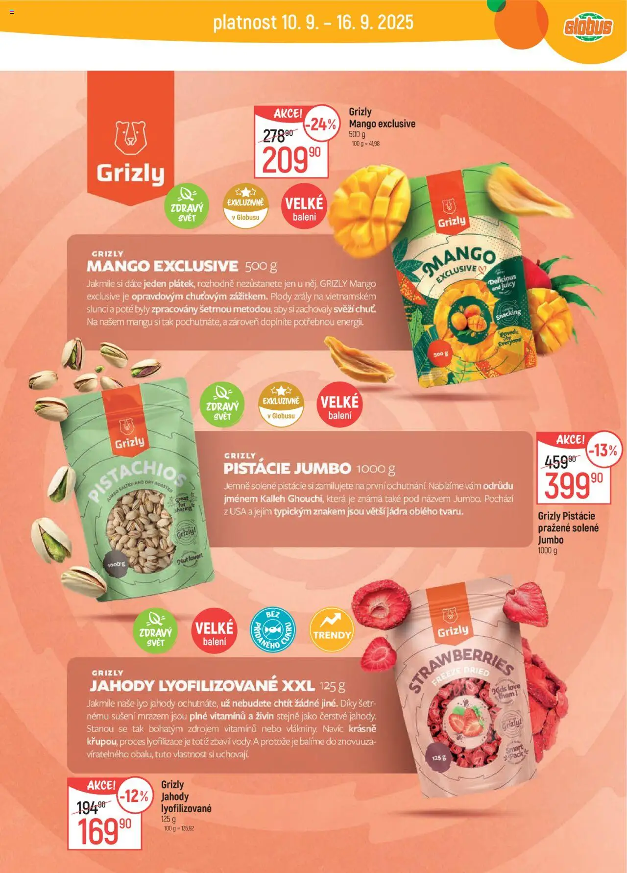 Globus leták - Brno od 10.09.2025 | Strana: 20 | Produkty: Mango, Globus, Jahody, Pistácie