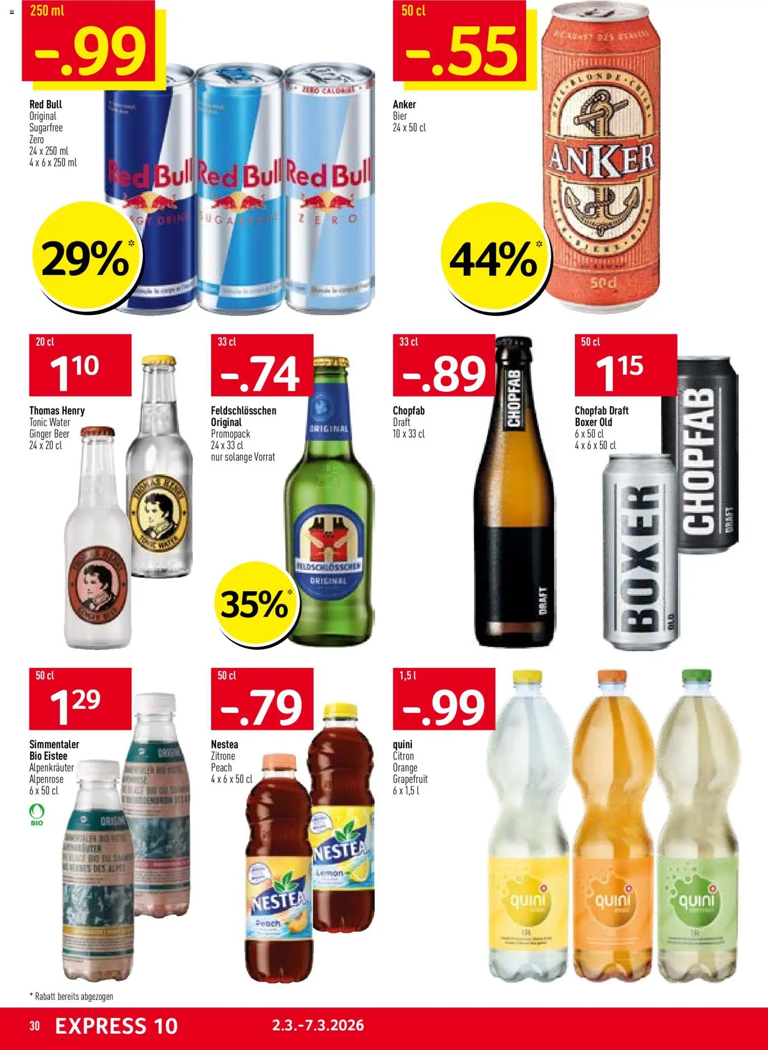 Prodega Aktionen – gültig ab 02.03.2026 | Seite: 30 | Produkte: Red bull, Bier, Grapefruit, Zitrone