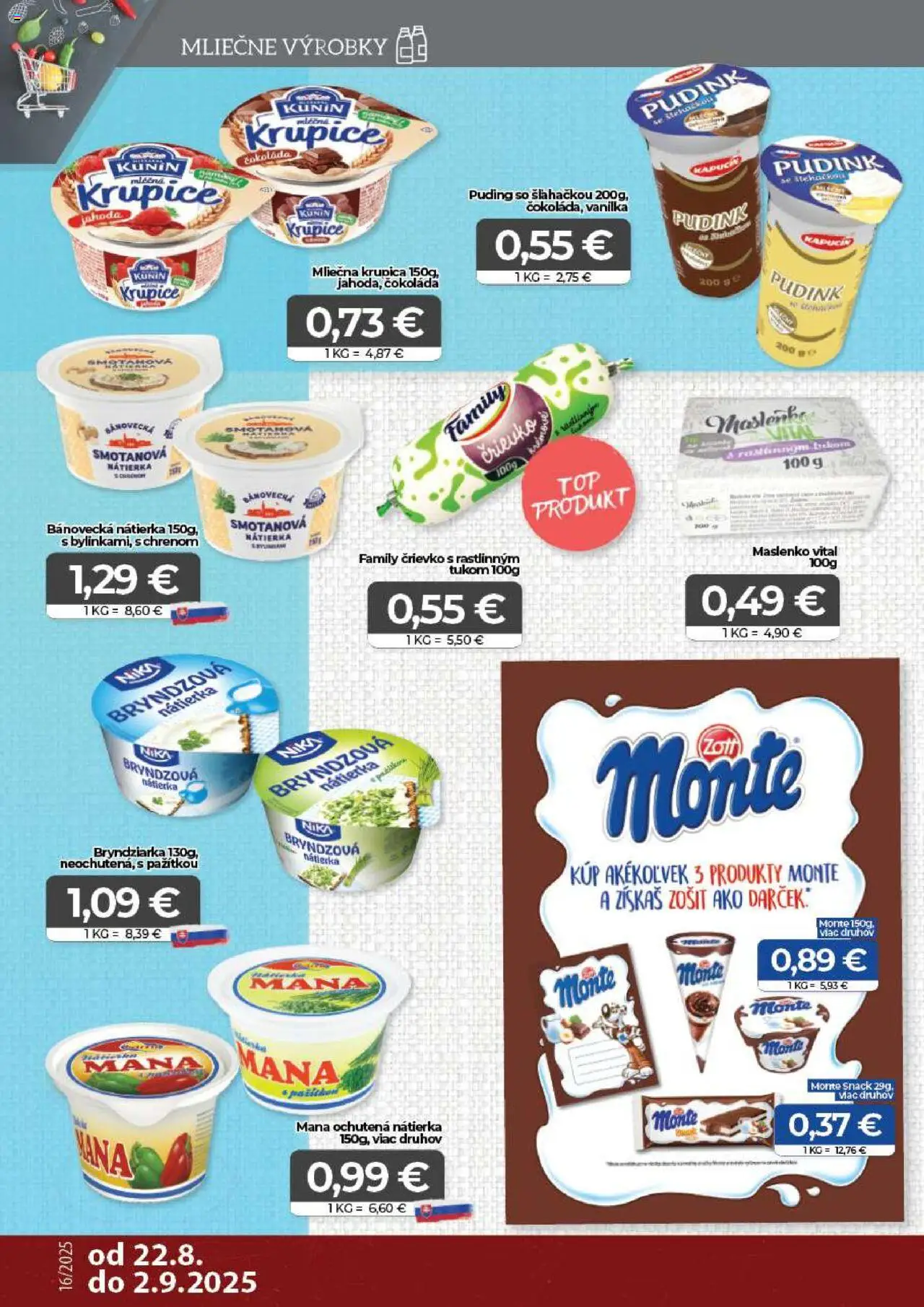 CBA Komfos Leták │ platný od 22.08.2025 | Strana: 4 | Produkty: Puding, Zošit, Čokoláda, Krupica