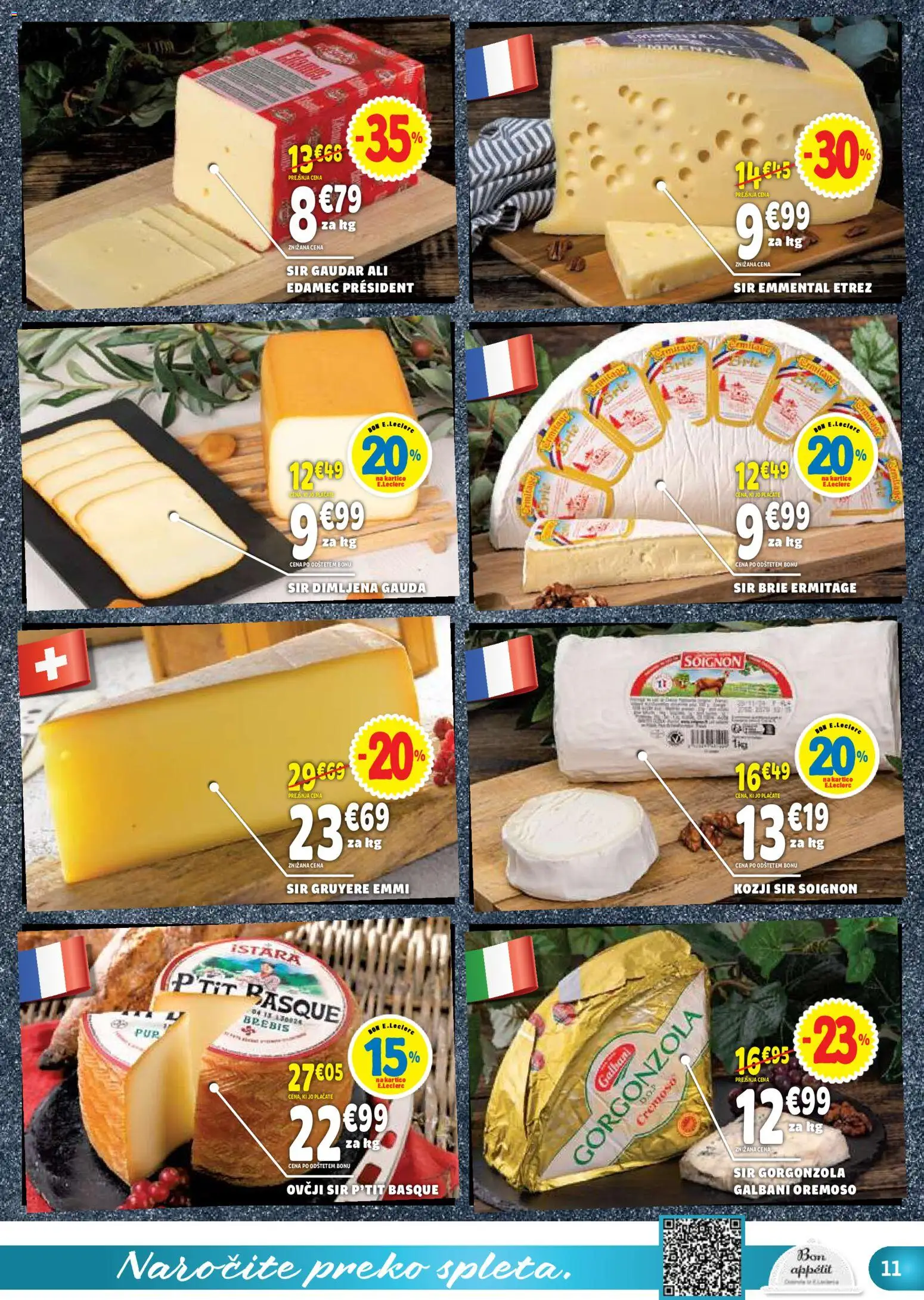 Novi E.leclerc katalog ponudbe – veljaven od 25.03.2026 | Stran: 11 | Izdelki: Edamec, Gauda, Sir