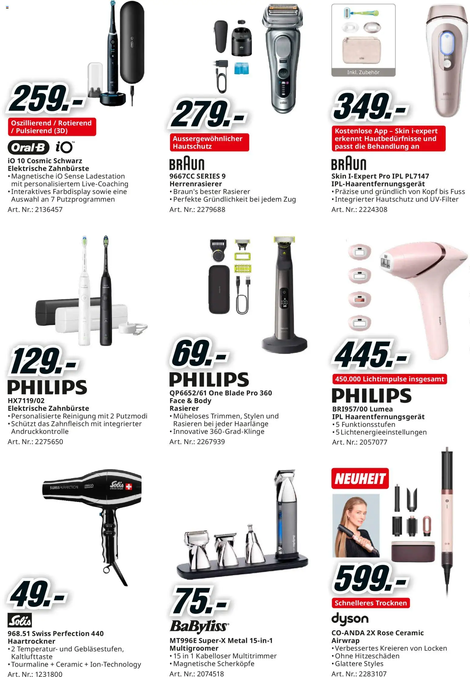 Media Markt Aktionen – gültig ab 07.12.2025 | Seite: 22 | Produkte: Haartrockner, Elektrische zahnbürste, Insgesamt, Rasierer