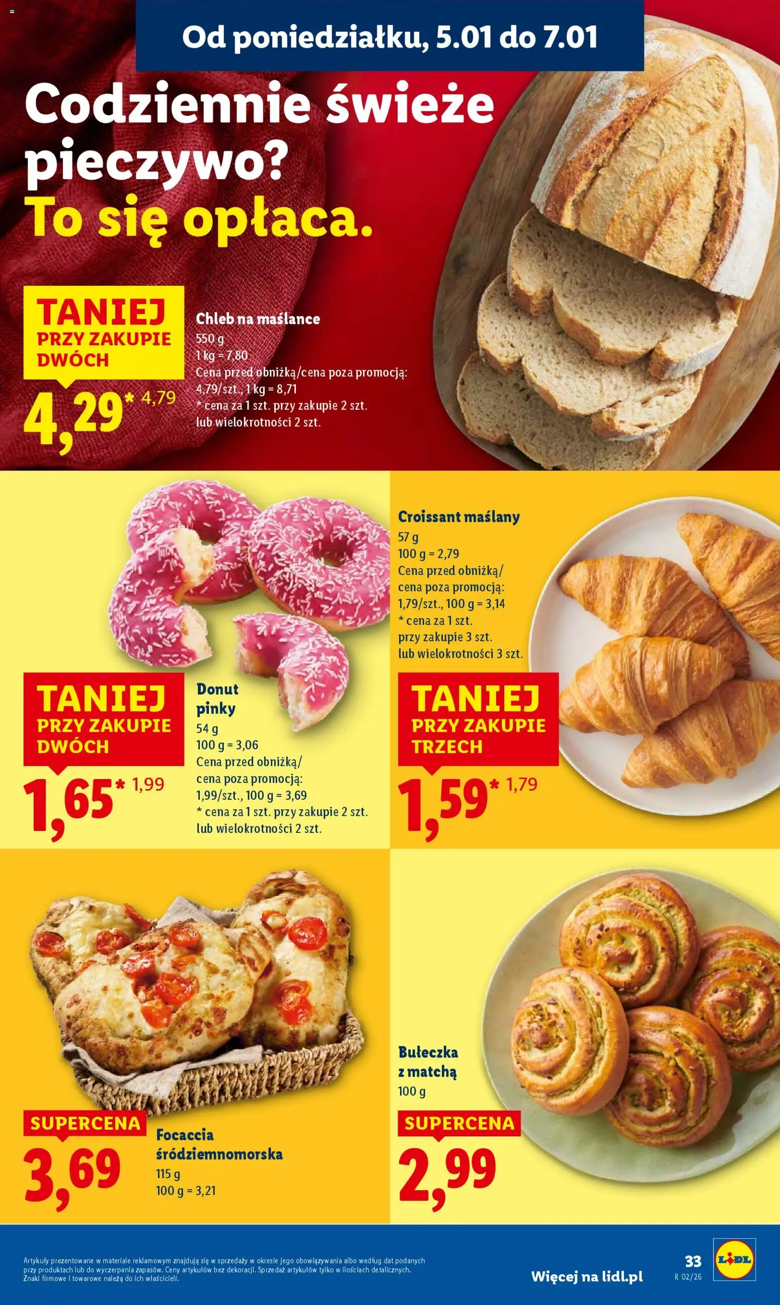 Lidl Gazetka od 05.01.2026 | Strona: 35 | Produkty: Pieczywo, Chleb na maślance, Donut, Chleb