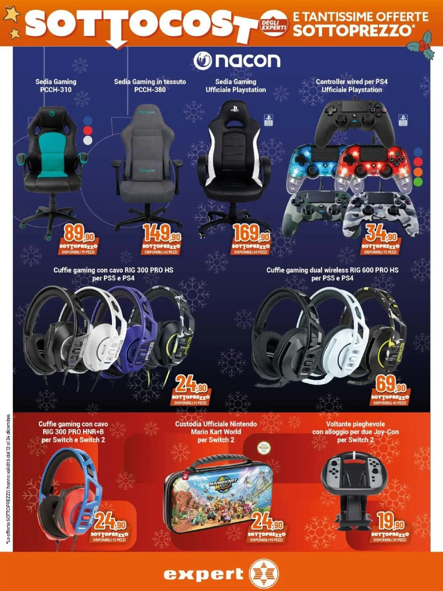 Volantino Expert del 12.12.2025 | Pagina: 18 | Prodotti: Cuffie, Cavo, Playstation, Sedia