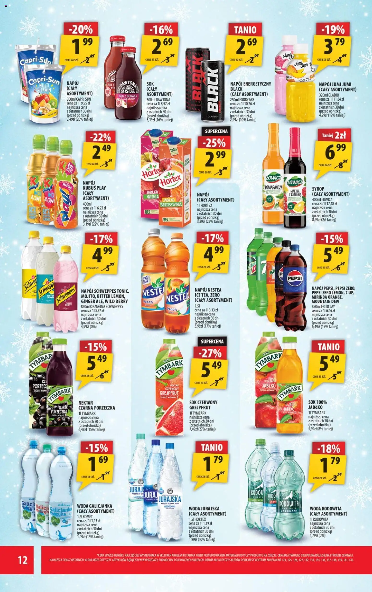 Arhelan Gazetka od 05.12.2025 | Strona: 12 | Produkty: Cytryna, Porzeczka, Grejpfrut, Woda