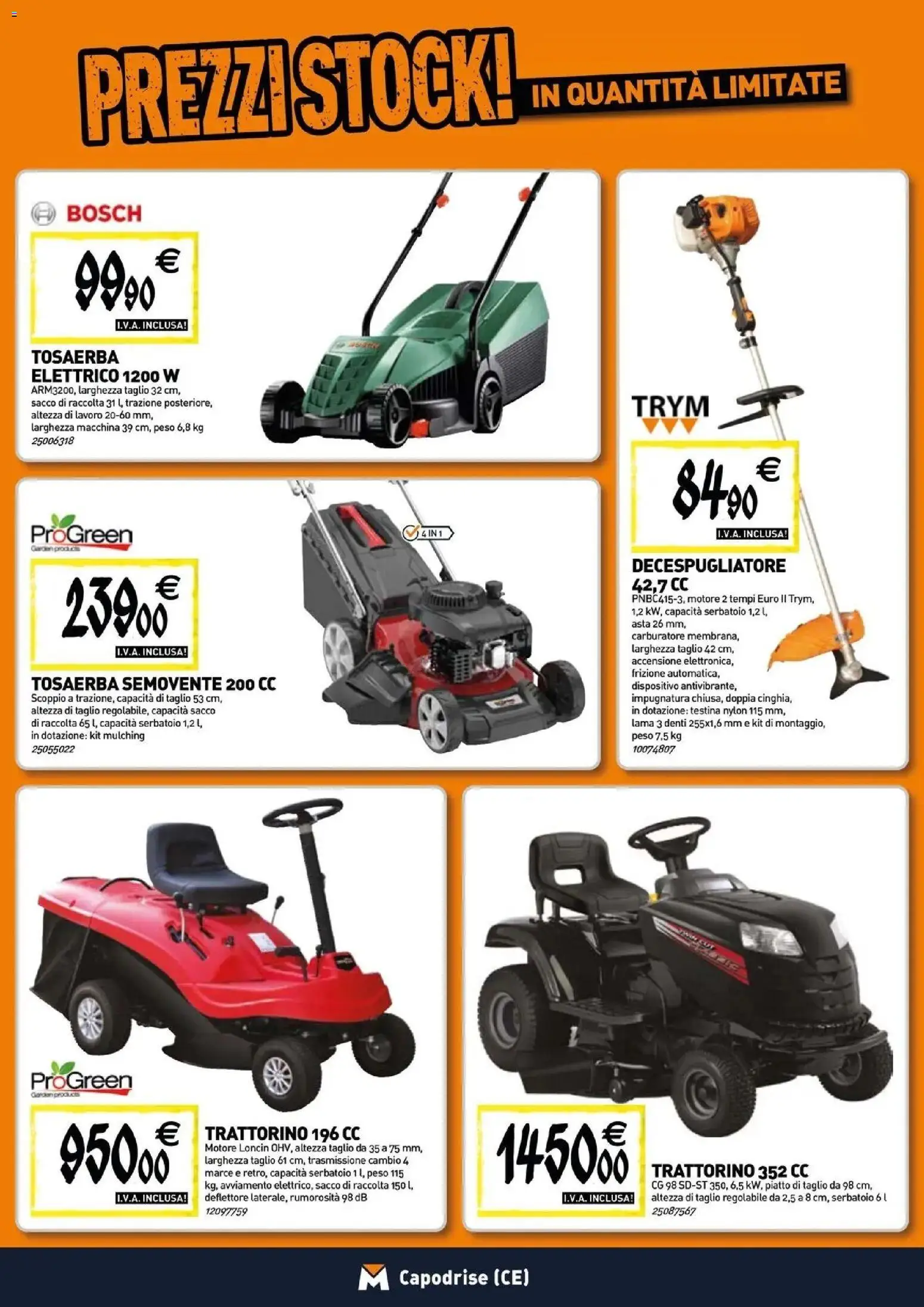 Volantino TECNOMAT del 12.03.2026 | Pagina: 17 | Prodotti: Trattorino, Decespugliatore, Piatto