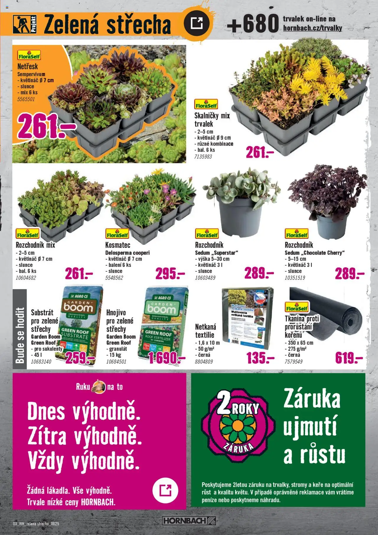 HORNBACH leták - Zelená střecha od 06.08.2025 | Strana: 3 | Produkty: Substrát, Hnojivo, Květináč