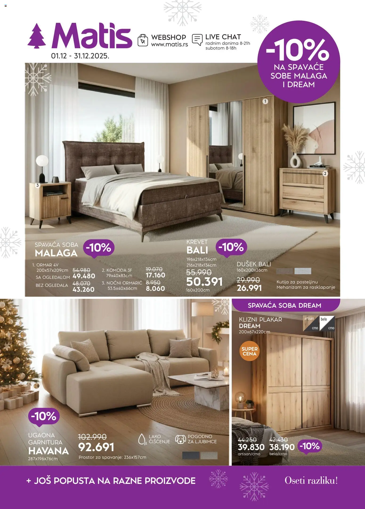Matis katalog - važi od 01.01.2025 | Strana: 1 | Proizvode: Krevet, Dušek, Kutija, Ormar
