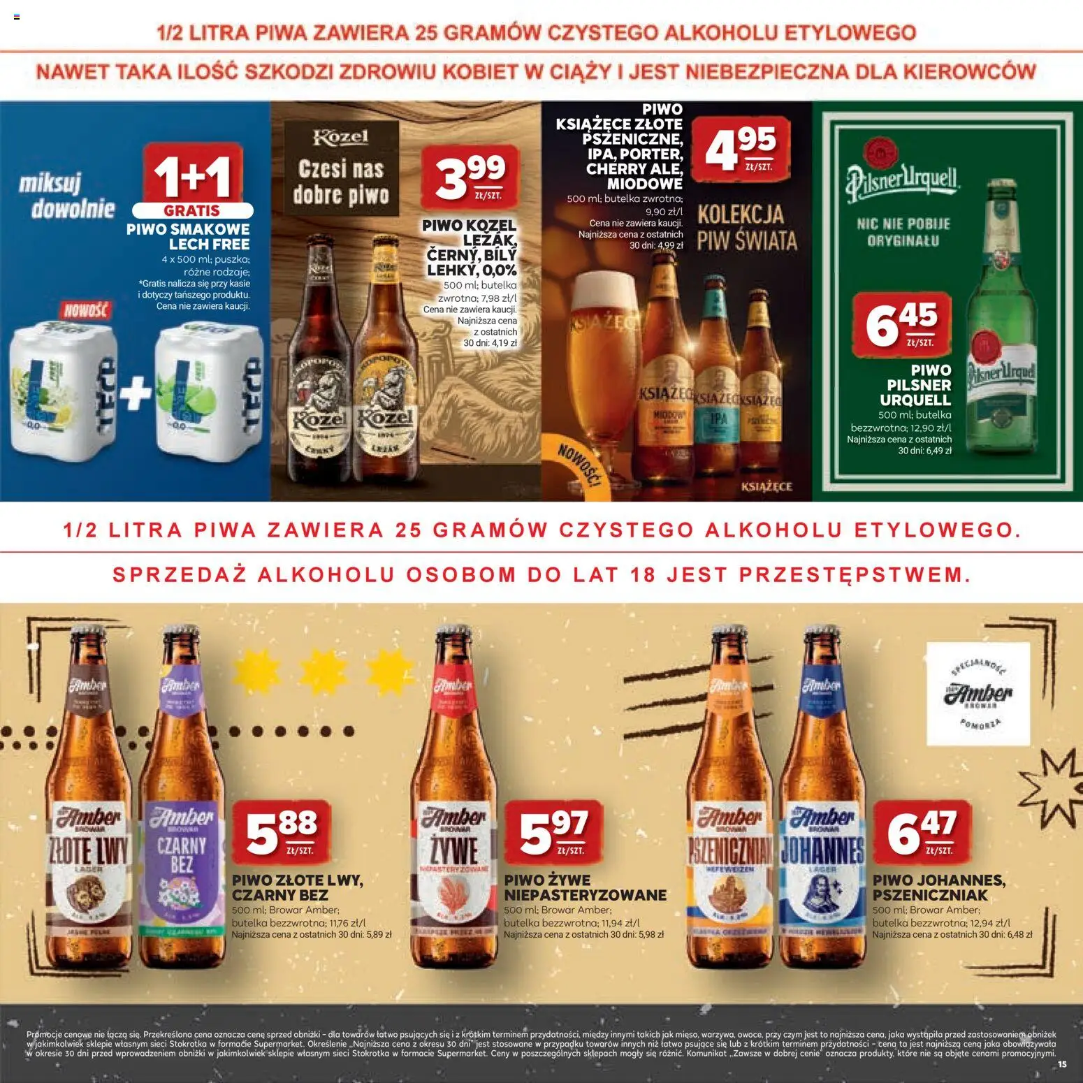 Stokrotka gazetka - Grill od 23.04.2026 | Strona: 15 | Produkty: Stokrotka, Piwo, Piwo kozel