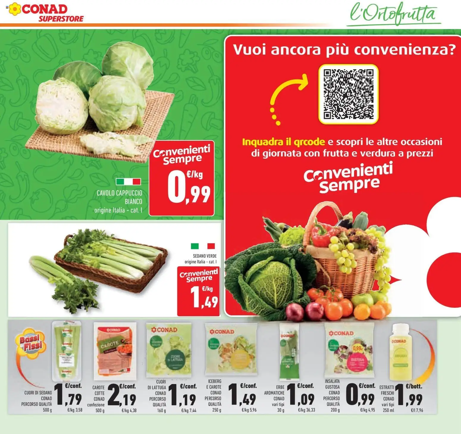 Volantino Conad del 11.02.2026 | Pagina: 15 | Prodotti: Frutta, Cavolo, Cappuccio, Lattuga