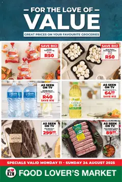 Preview of Food Lover's Market specials valid from 11.08.2025