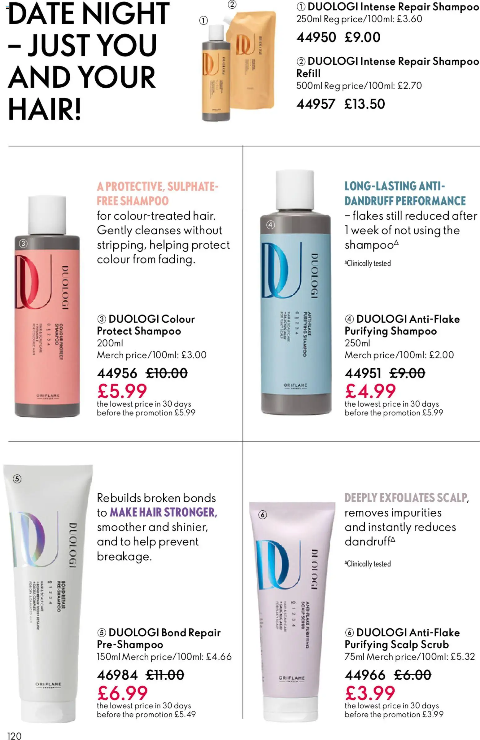 {H1} | Page: 120 | Products: Shampoo, Flakes