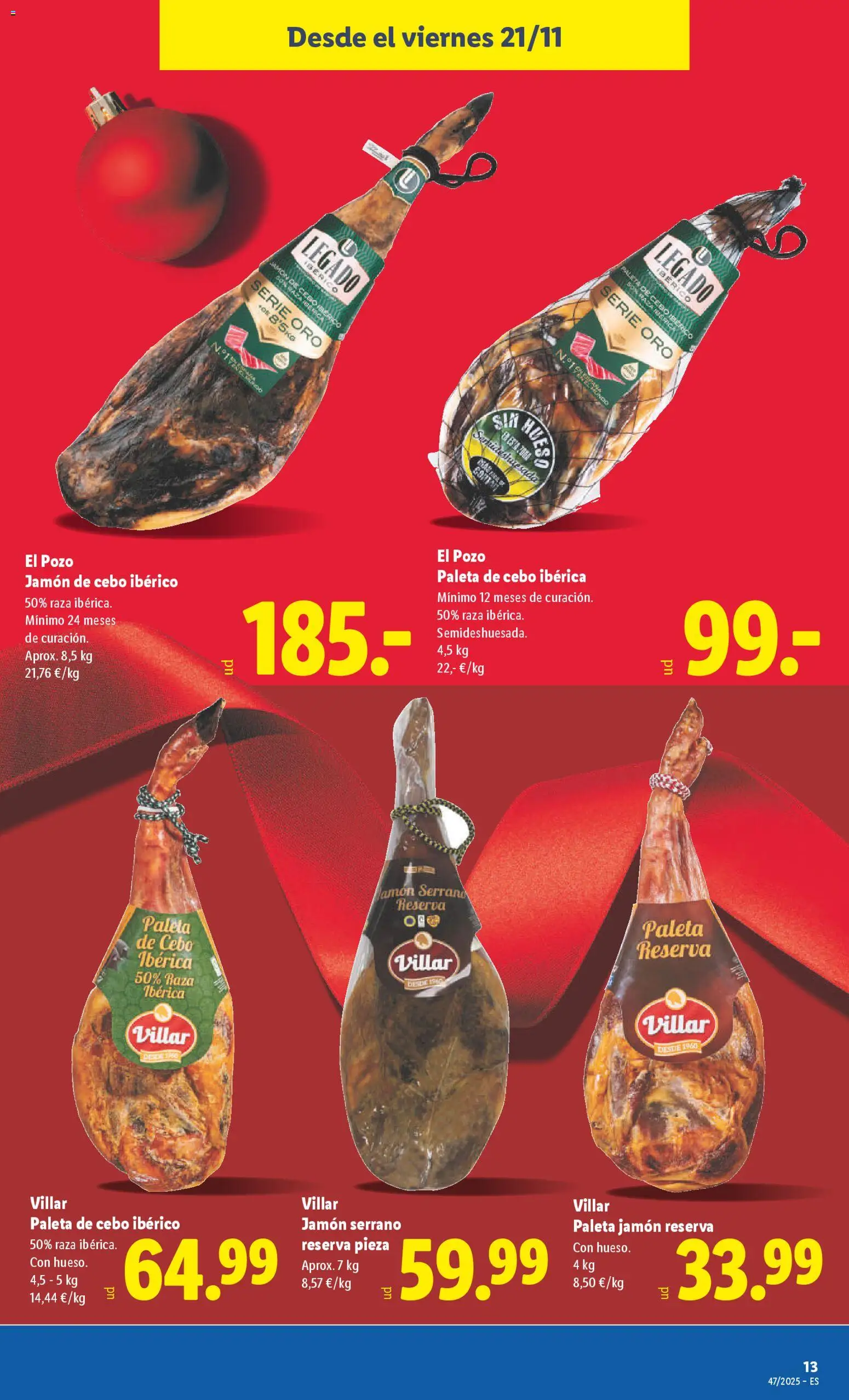 Lidl folleto │ válido desde el 17.11.2025 | Página: 39 | Productos: Jamón serrano, Jamón