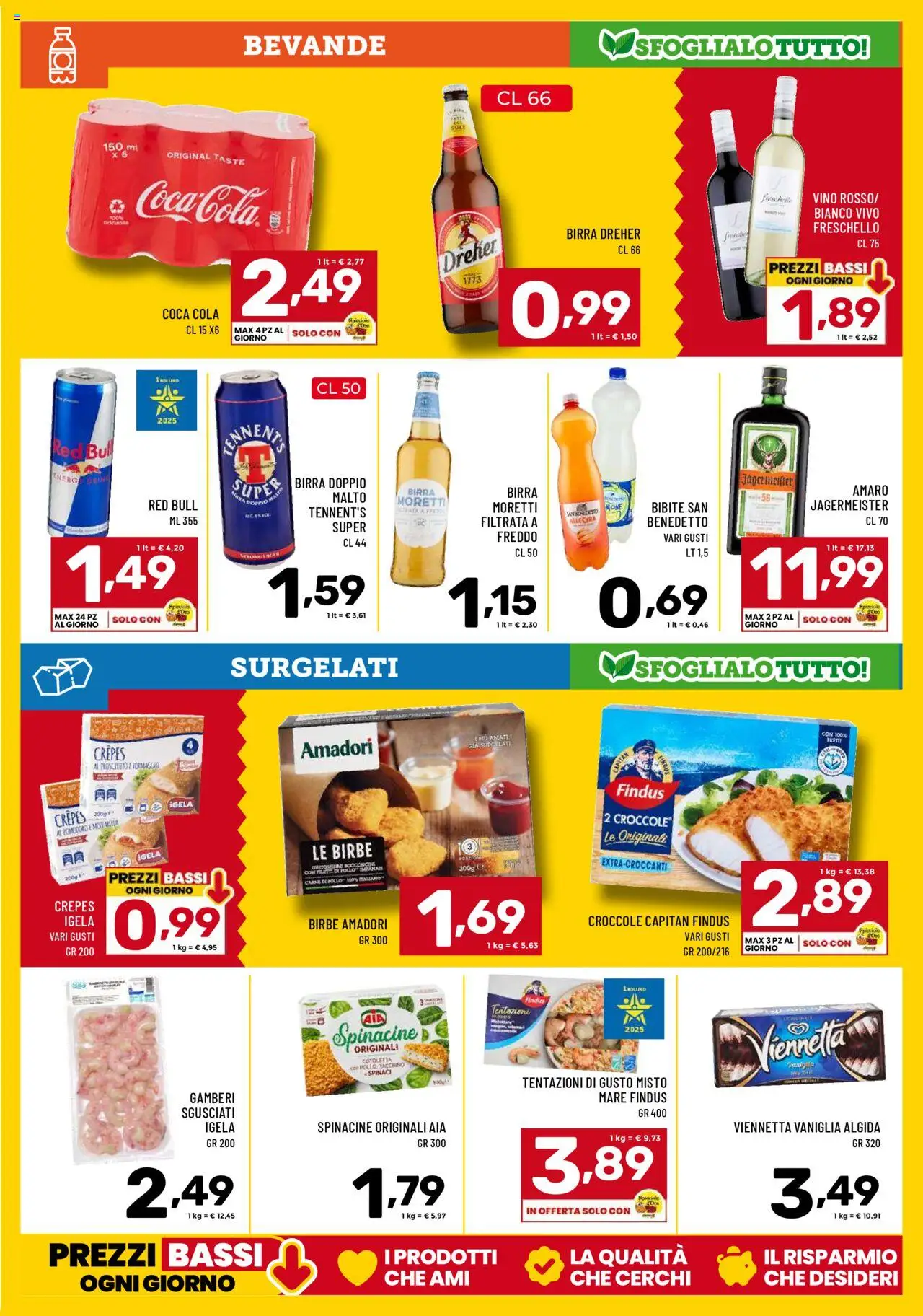 Volantino Il Centesimo del 14.10.2025 | Pagina: 11 | Prodotti: Tennent's, Birra, Spinaci, Red Bull