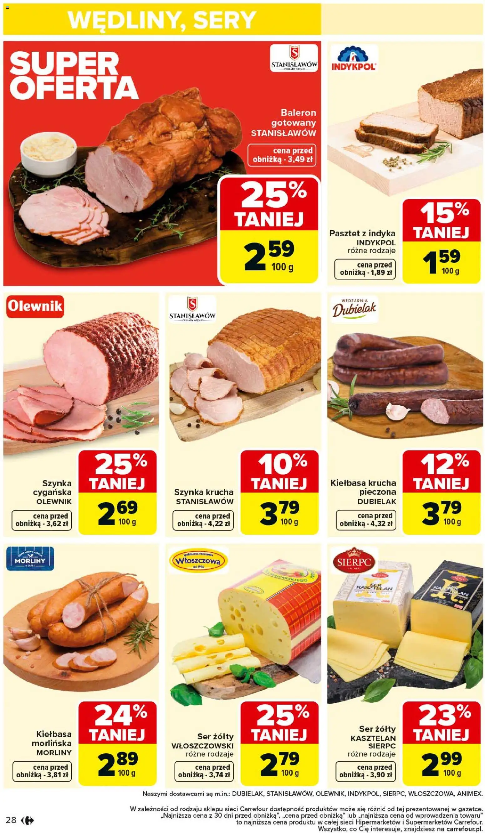 Carrefour Gazetka od 26.01.2026 | Strona: 30 | Produkty: Ser żółty, Szynka, Sery, Ser
