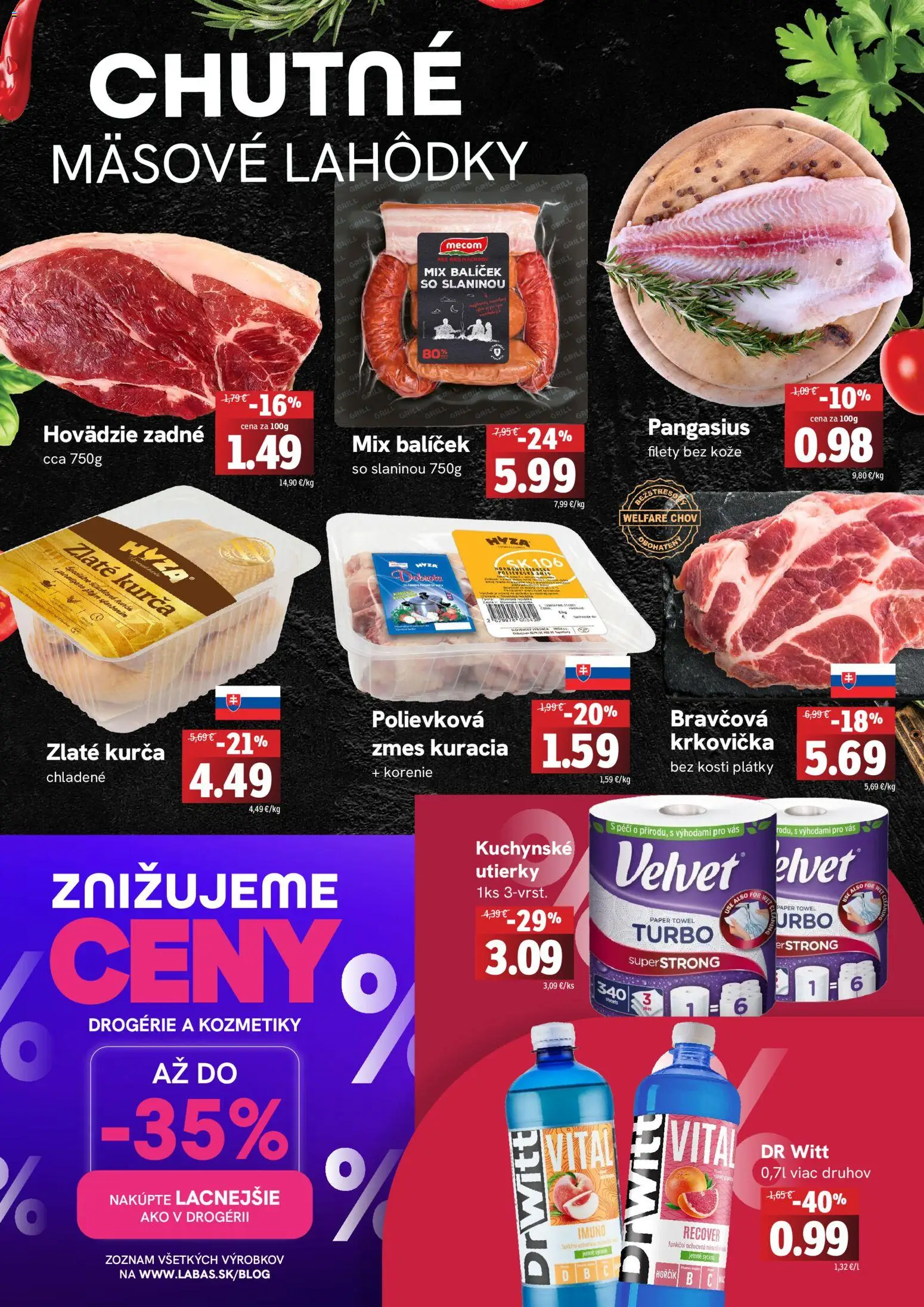 Nové Fresh akcie – leták je platný od 23.04.2026 | Strana: 2 | Produkty: Krkovička, Korenie, Kurča
