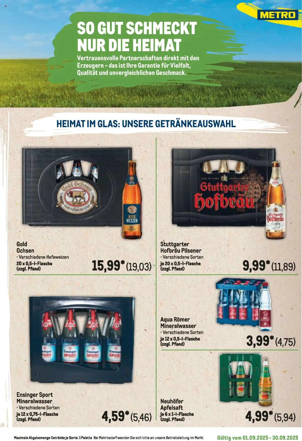 Metro Regionaler Flyer - gültig ab dem 01.09.2025 | Seite: 125 | Produkte: Apfelsaft, Mineralwasser