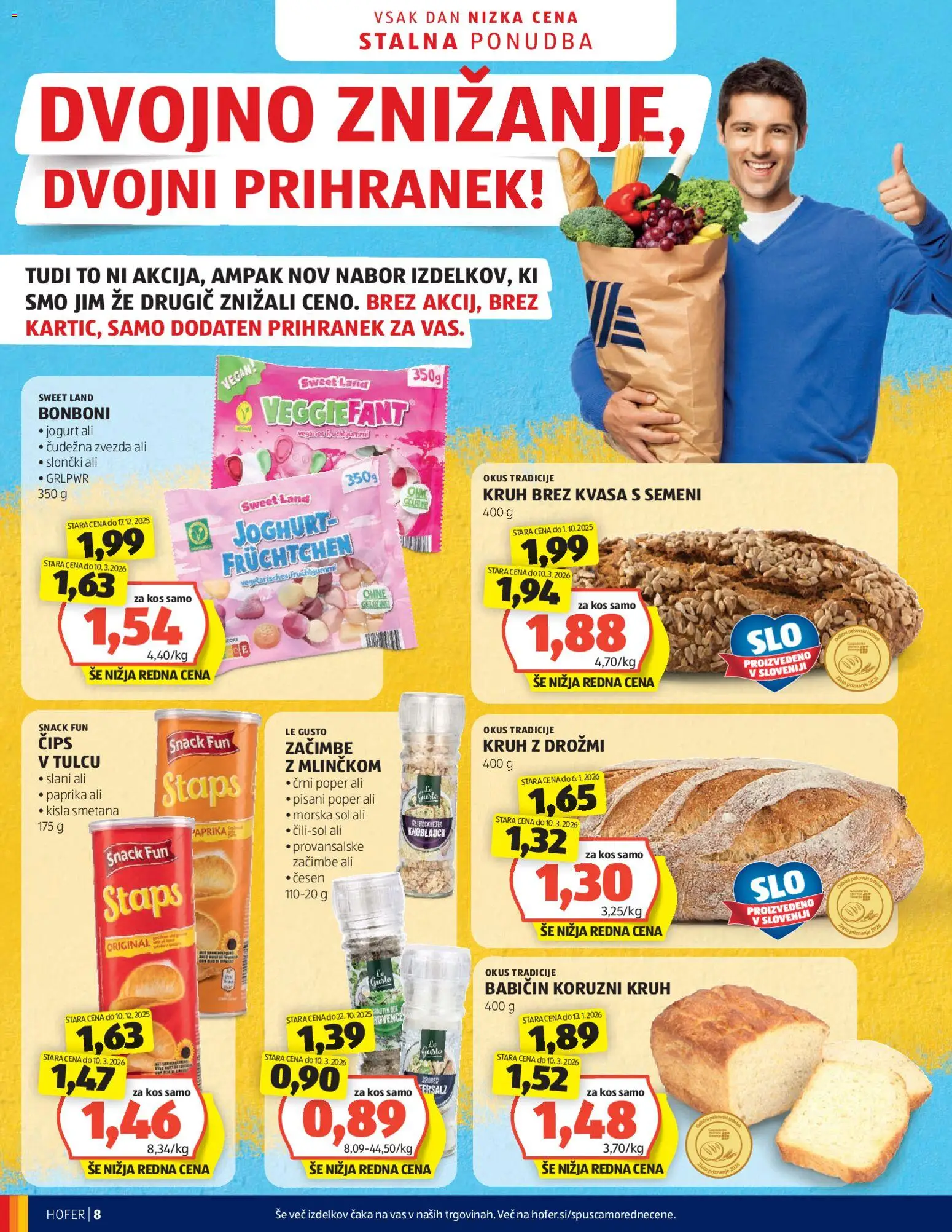 Novi Hofer katalog katalog ponudbe – veljaven od 19.03.2026 | Stran: 8 | Izdelki: Kos, Jogurt, Kisla smetana, Sol