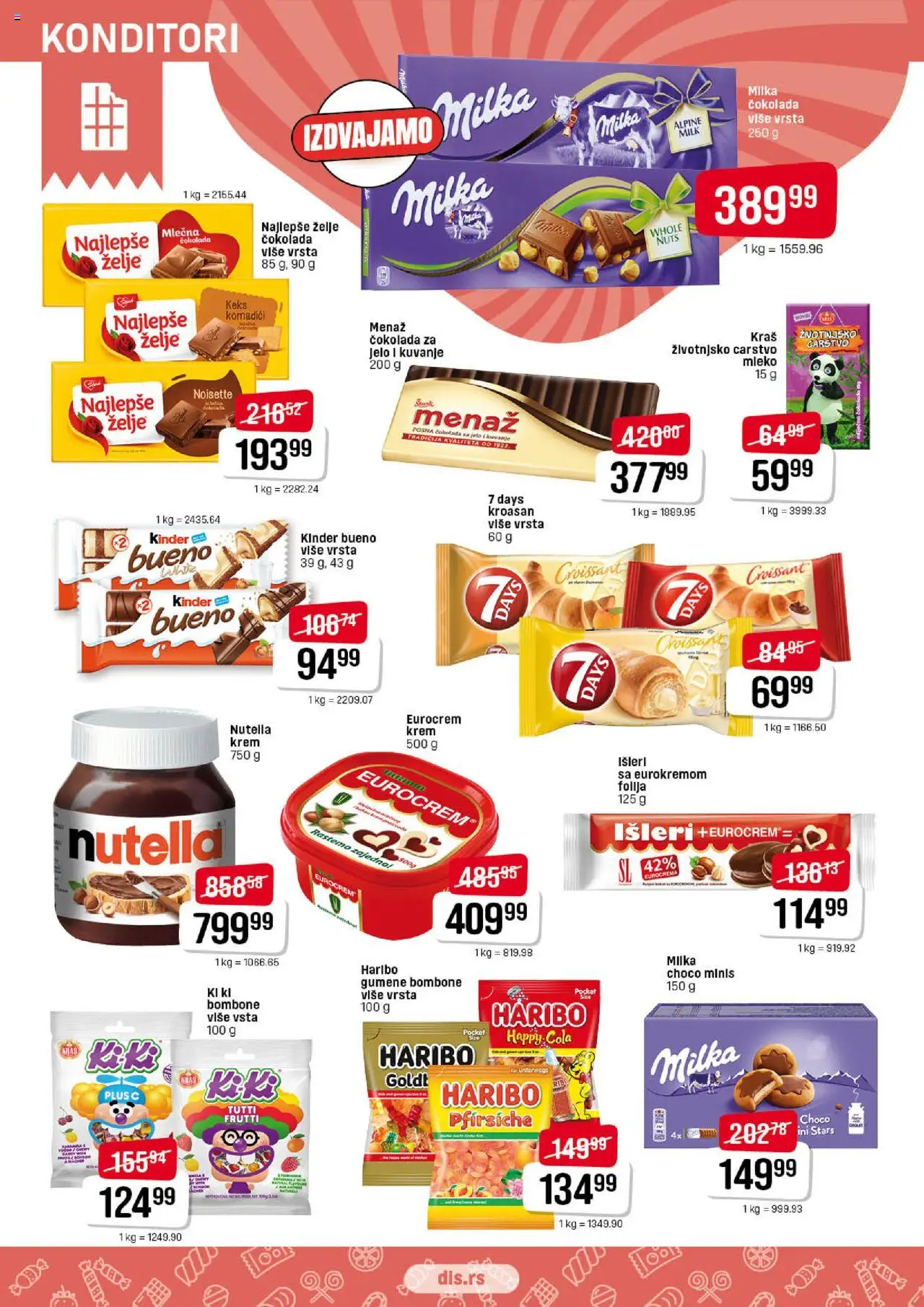 Super DIS katalog - važi od 25.09.2025 | Strana: 10 | Proizvode: Milka, Eurocrem, Mleko, Nutella