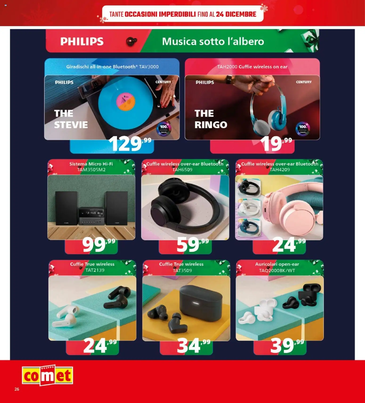 Volantino Comet del 12.12.2025 | Pagina: 26 | Prodotti: Auricolari, Cuffie